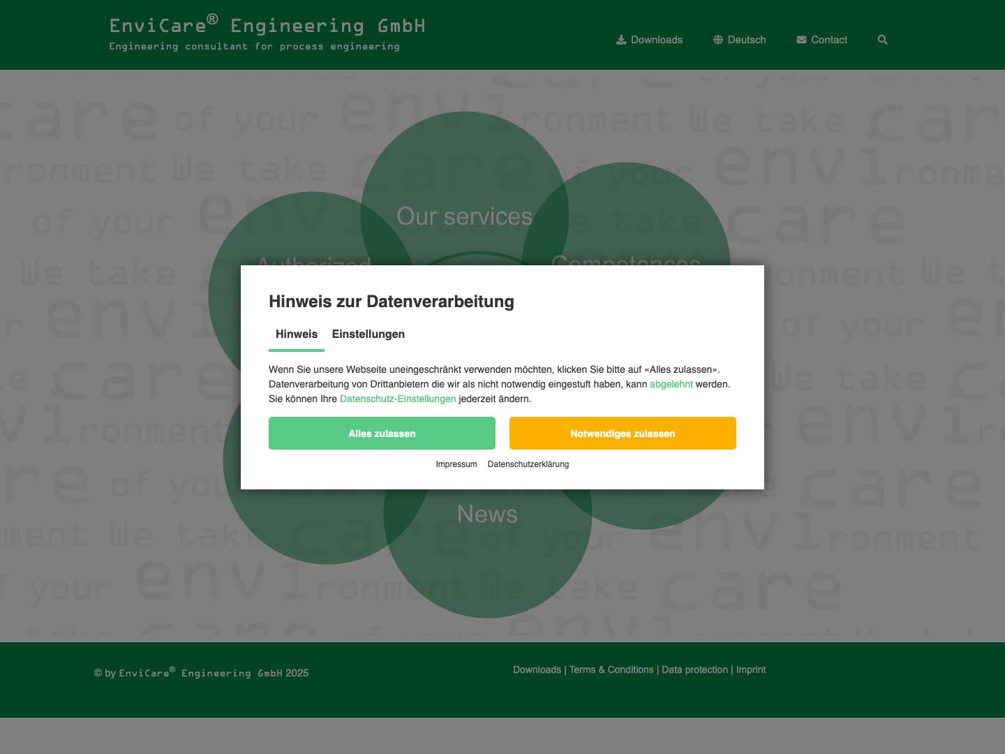 Home – EnviCare® Engineering GmbH - Full Screenshot