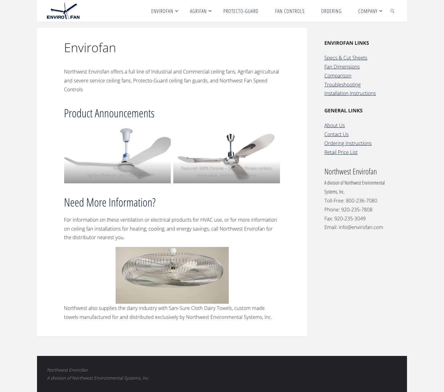 Enviro Fan – A division of Northwest Environmental Systems, Inc. - Full Screenshot