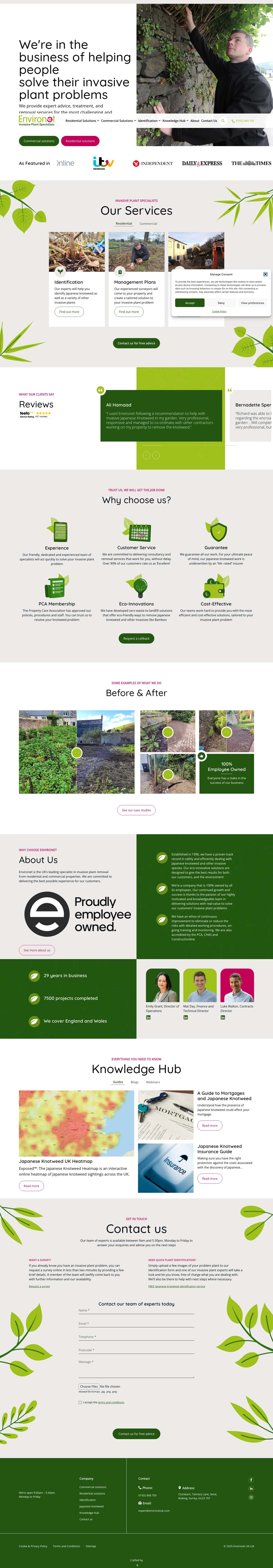 Japanese Knotweed and Invasive Plant Specialist Removal Company | Environet - Full Screenshot