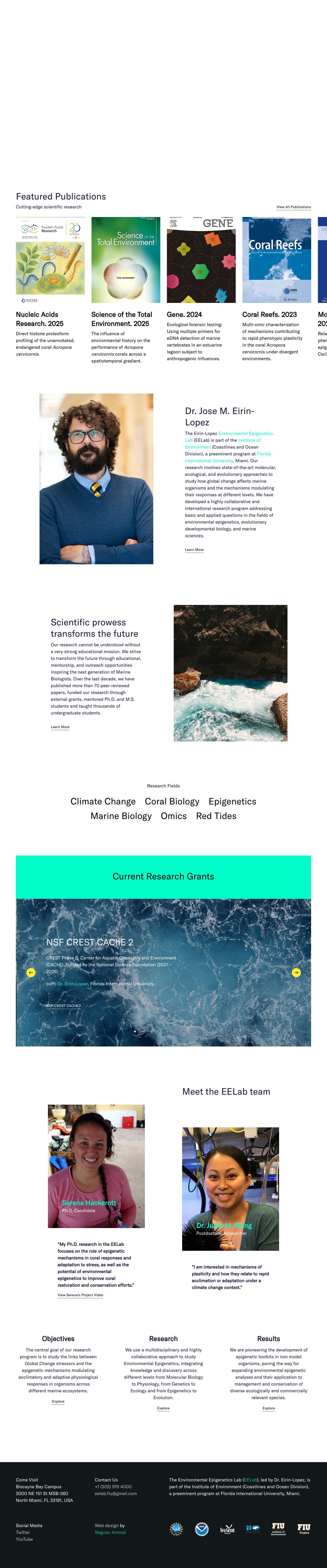 Environmental Epigenetics Lab (EELab) — Dr. Jose M Eirin-Lopez - Full Screenshot