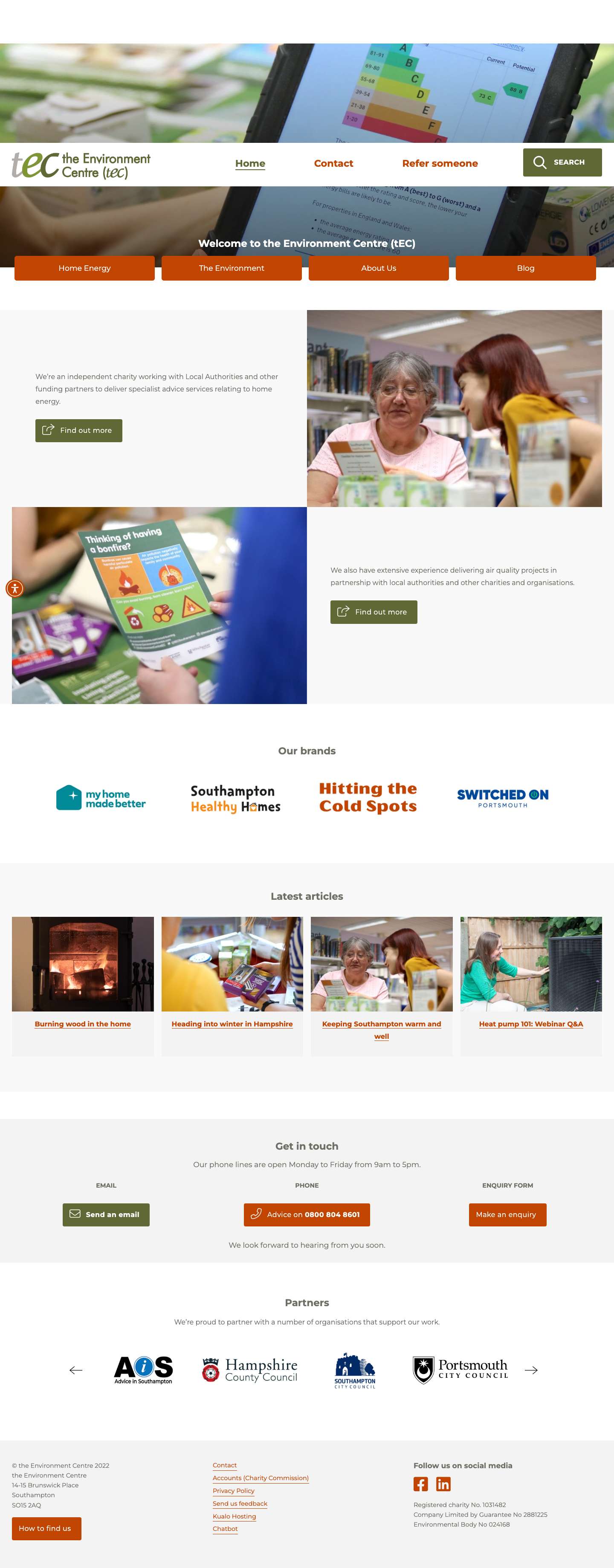 the Environment Centre (tEC) – Bringing the benefits of sustainability to everyone - Full Screenshot