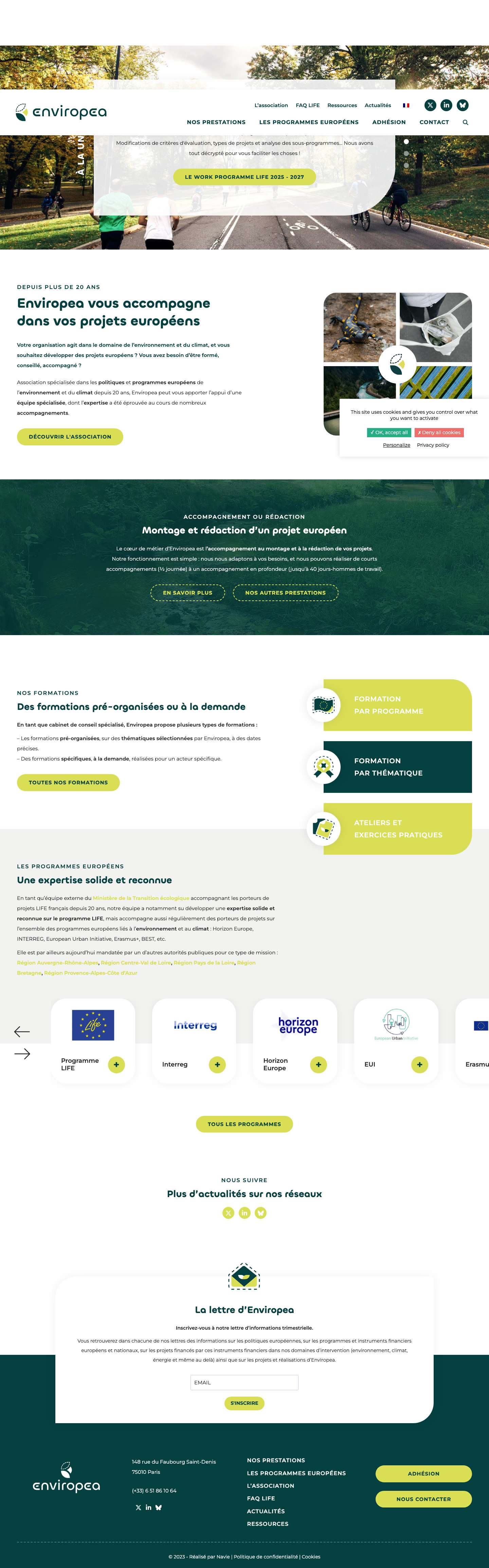 Enviropea | Programmes européens | Environnement et climat | Programme LIFE - Full Screenshot