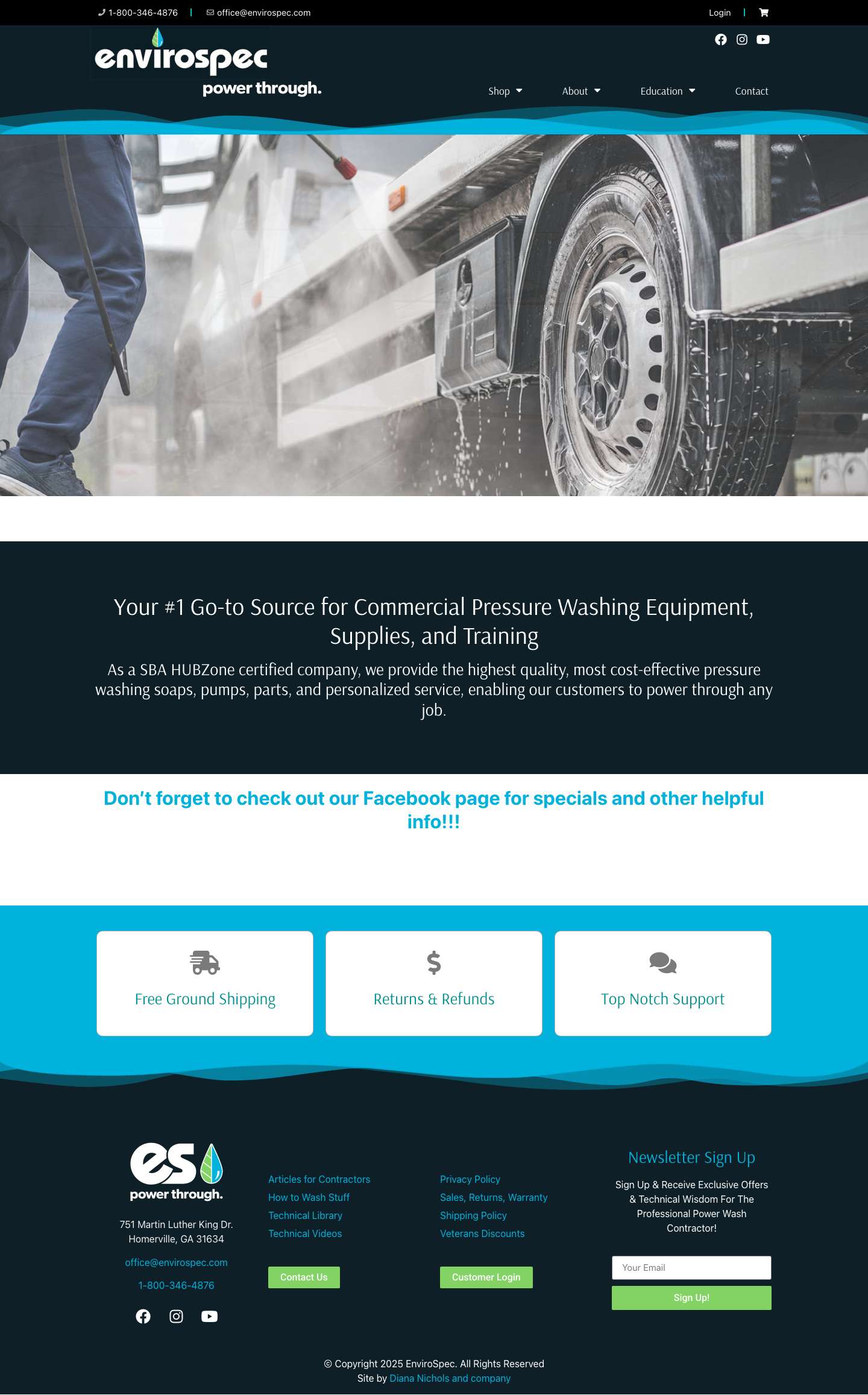 ENVIROSPEC – POWER WASH PARTS AND SUPPLIES - Full Screenshot