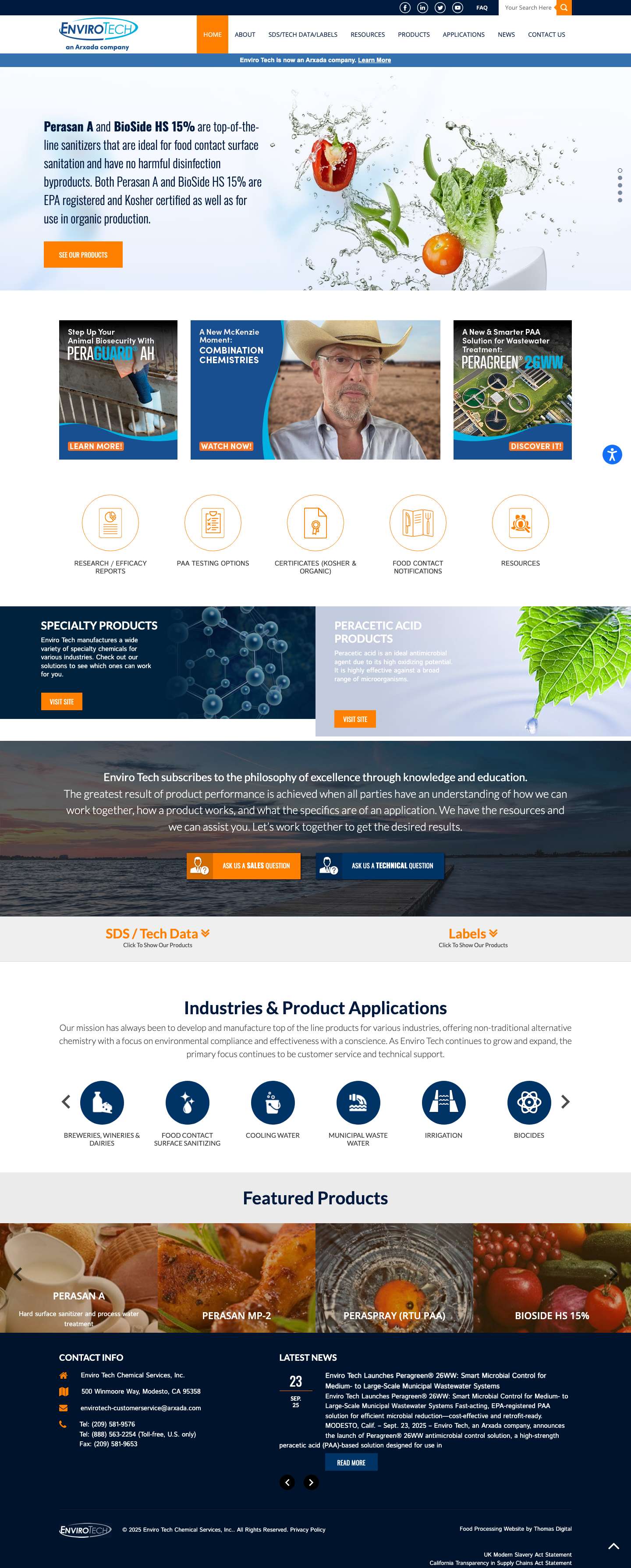 Peracetic Acid | Stabilized Bromine | BroMax - Full Screenshot