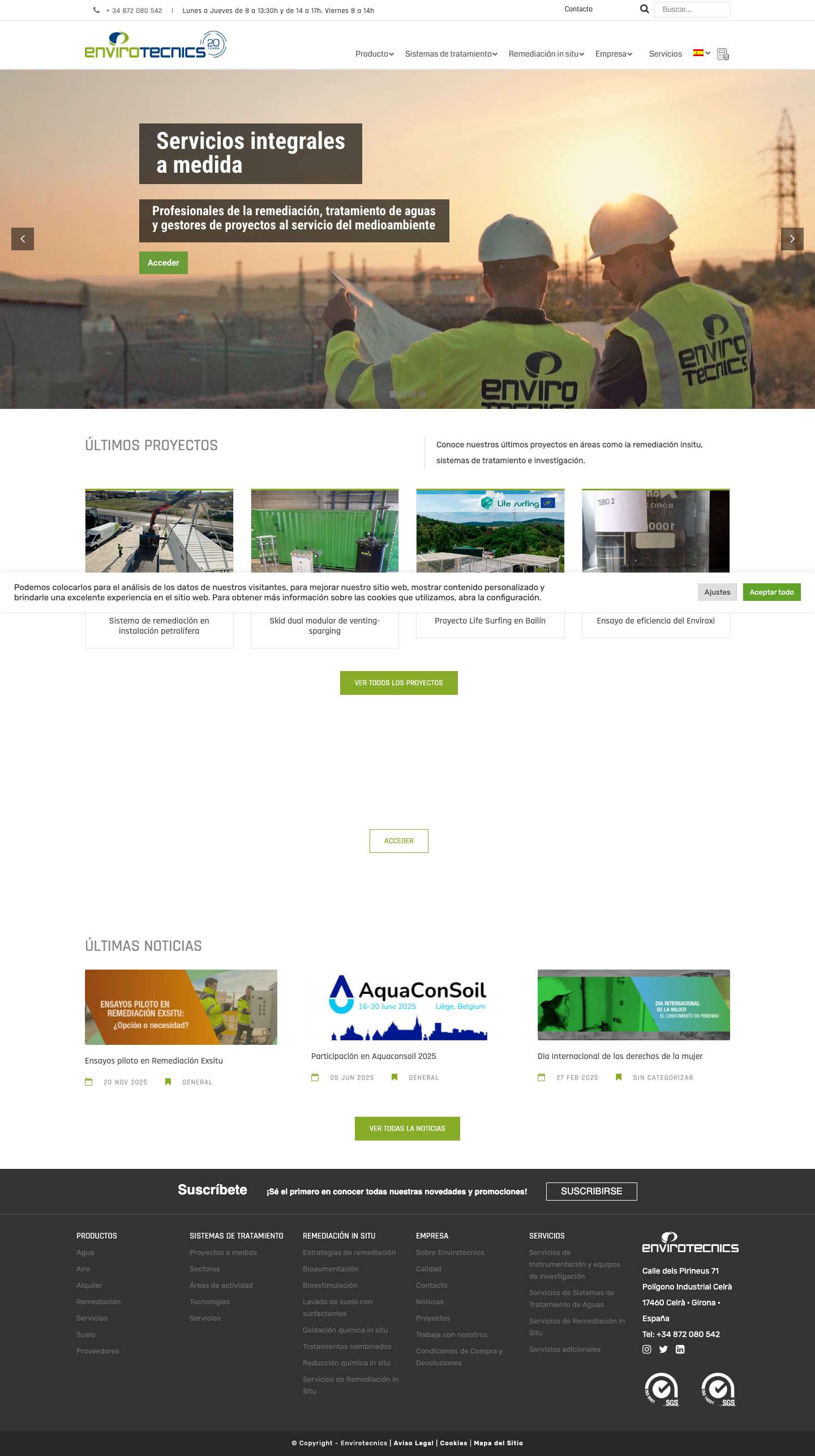 Proyectos Medioambientales - Envirotecnics - Full Screenshot