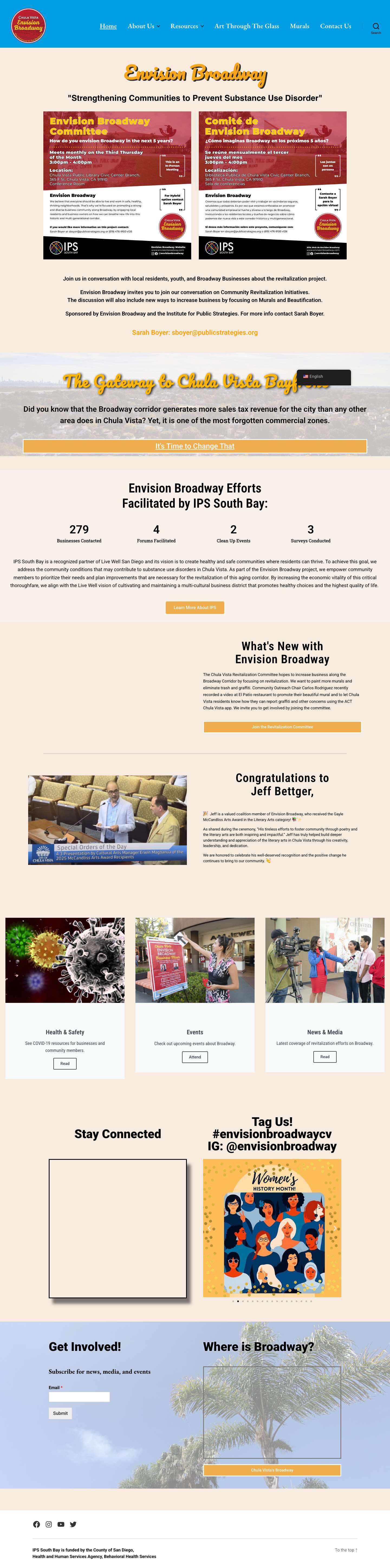Envision Broadway – The portal for information on the revitalization of Chula Vista's Broadway corridor. An IPS project, strengthening communities to prevent substance abuse. - Full Screenshot