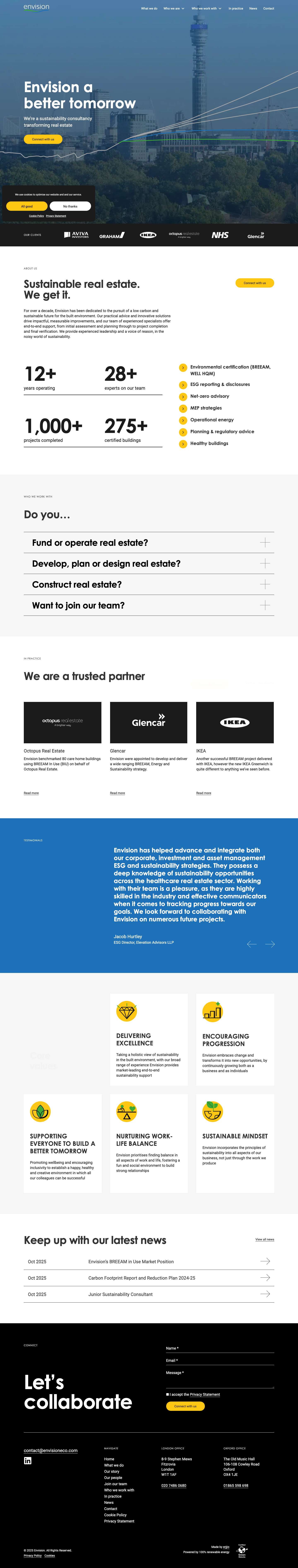 Envision | Sustainability Consultancy Transforming Real Estate - Full Screenshot