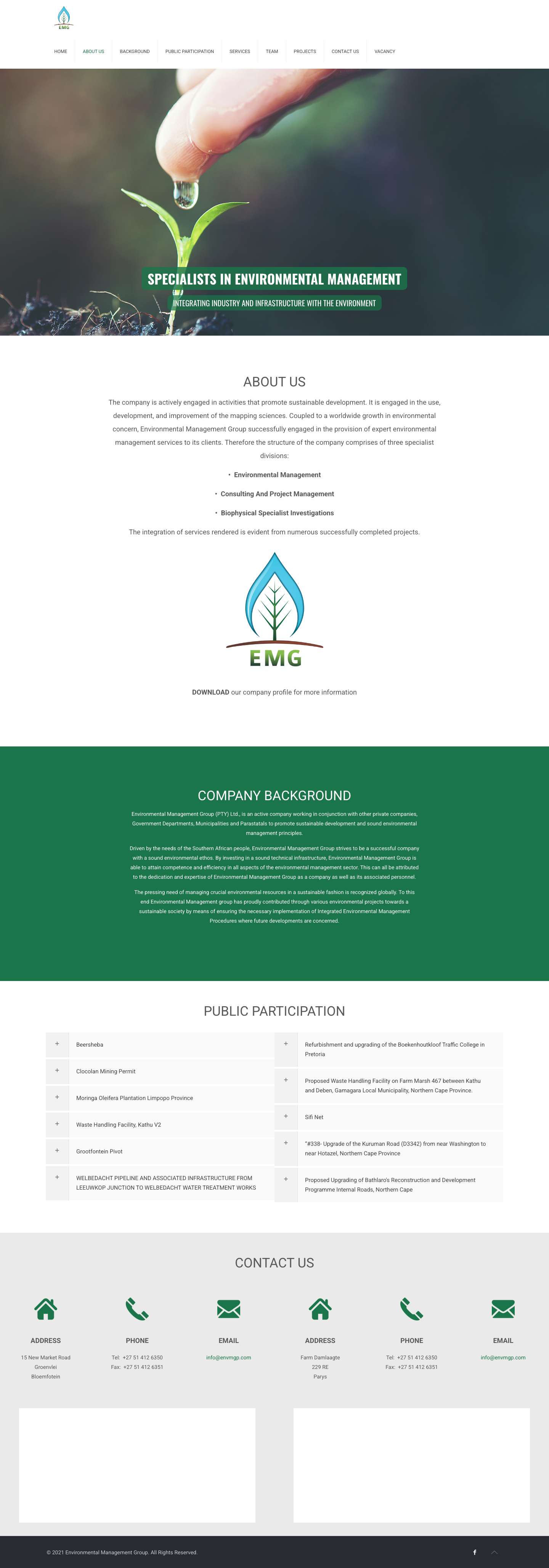Environmental Management Group – Just another WordPress site - Full Screenshot