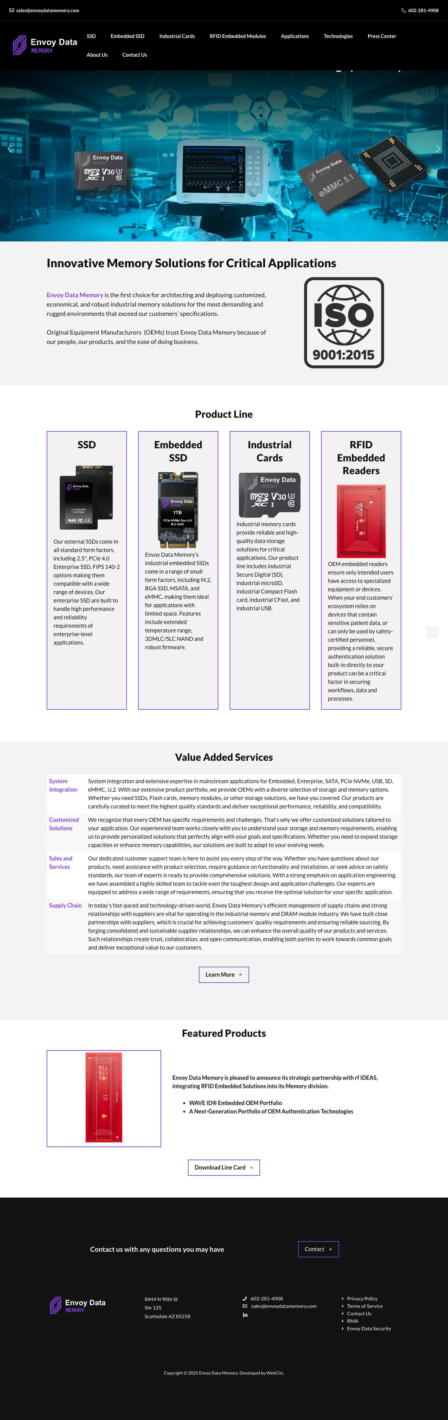 Home - Envoy Data Memory - Full Screenshot
