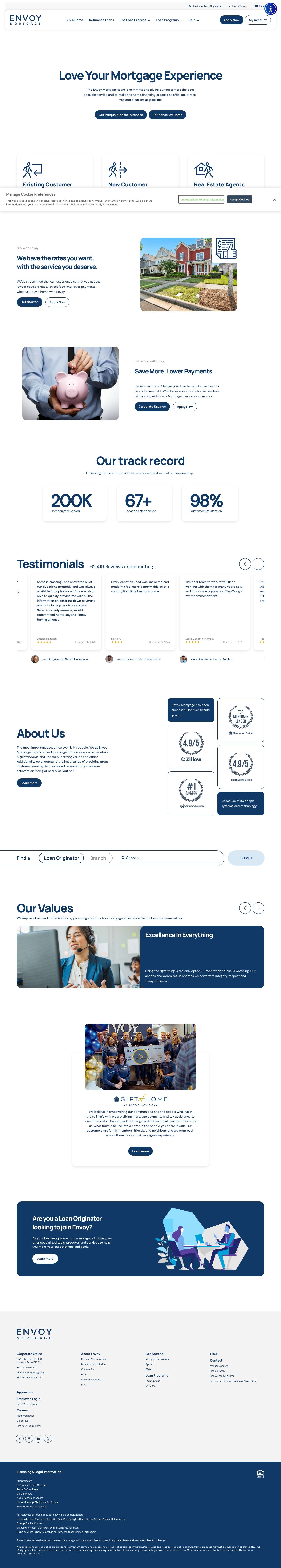 Home Loans & Mortgage Lending - Envoy Mortgage - Full Screenshot