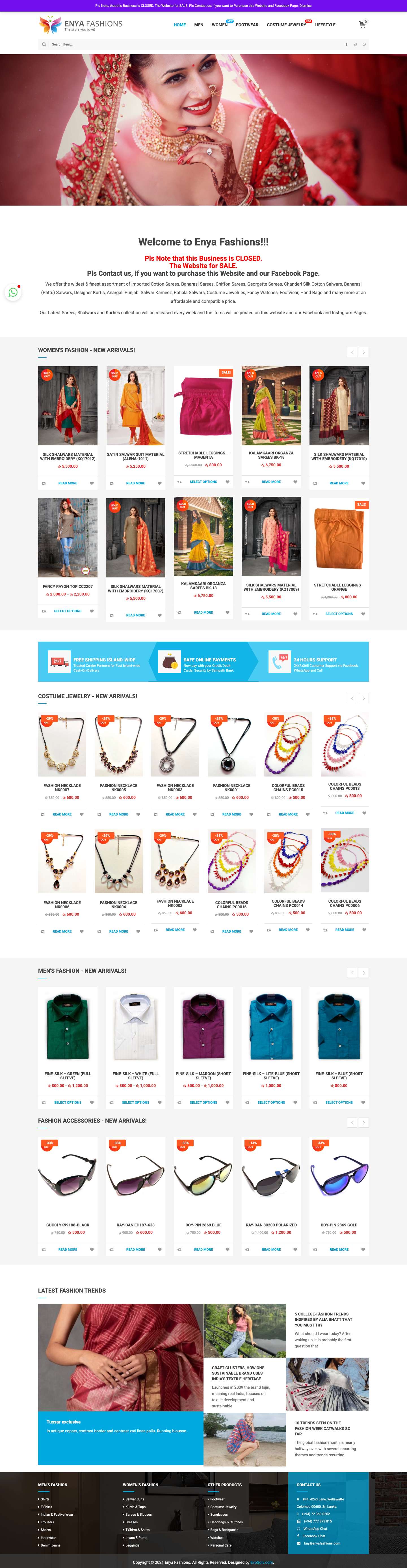 Enya Fashions – The Style You Love! - Full Screenshot