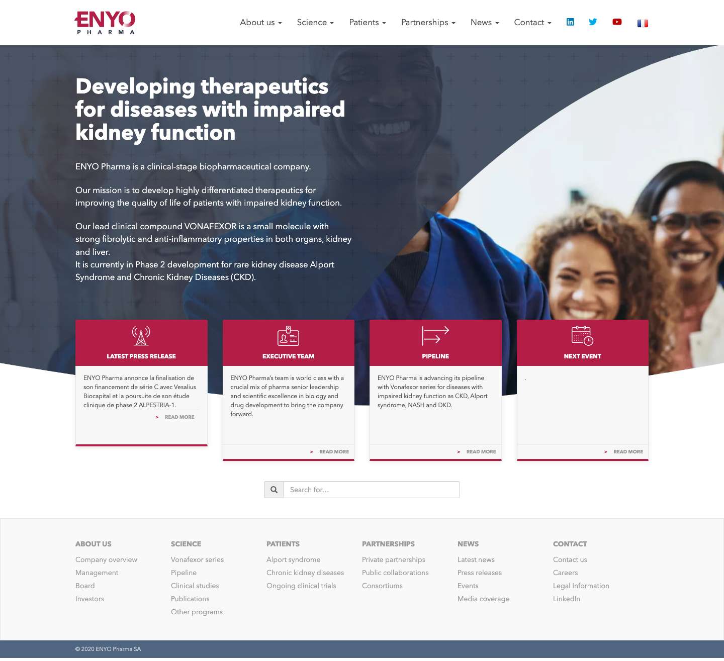 ENYO Pharma – Developing therapeutics for diseases with impaired kidney function - Full Screenshot
