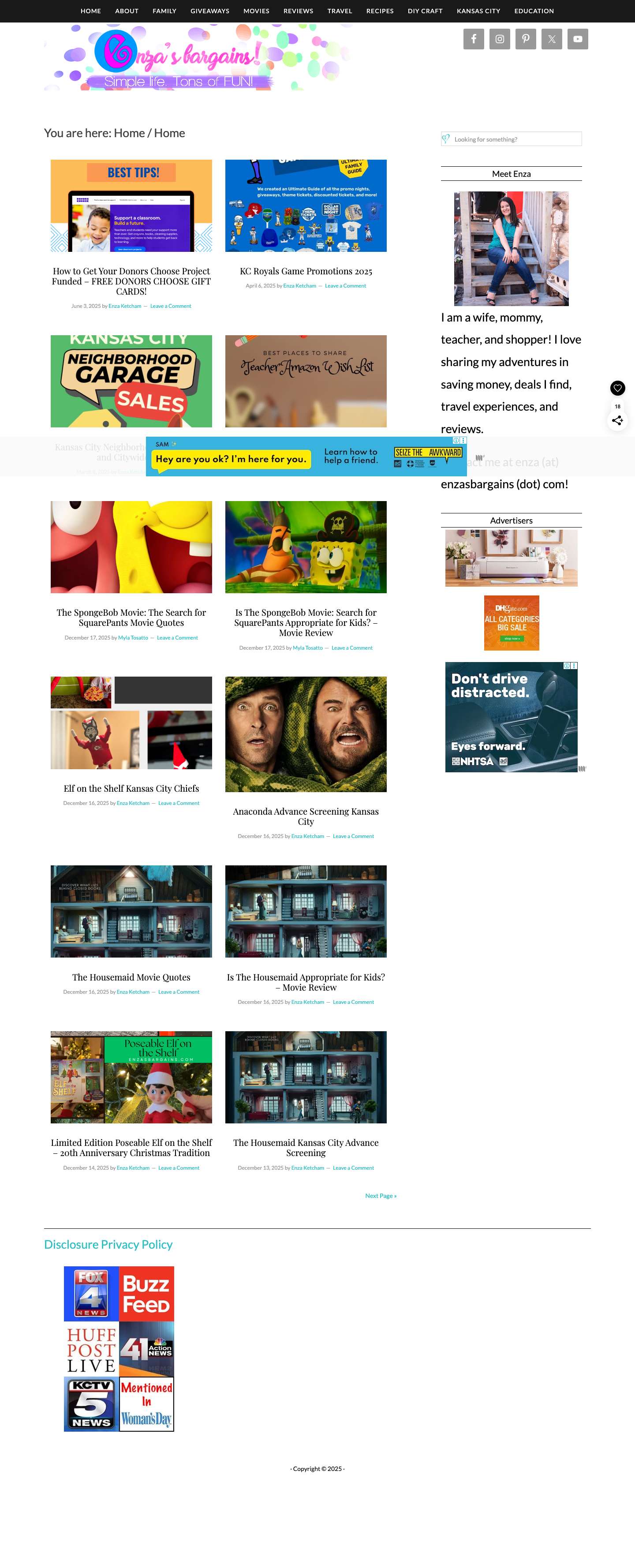 Enza's Bargains - enza @ enzasbargains.comFacebookInstagramPinterestTwitterYouTube - Full Screenshot