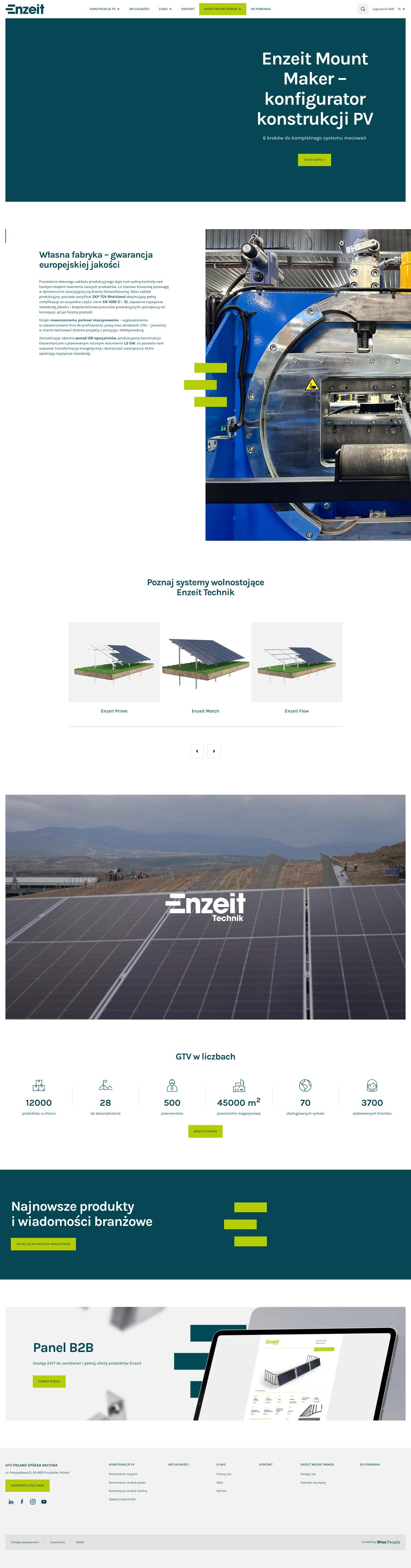 Enzeit Technik | Europejski producent konstrukcji PV - Full Screenshot