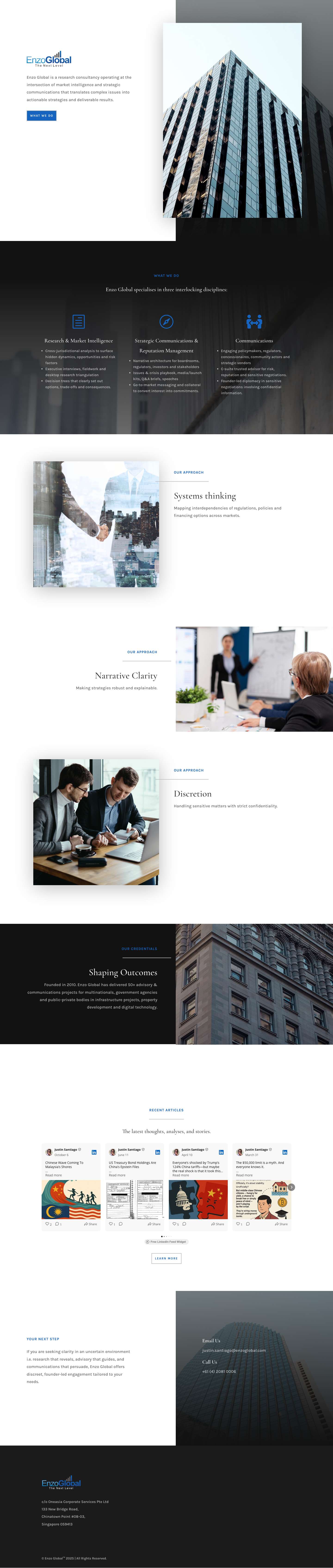 Landing Page - Enzo Global - Full Screenshot