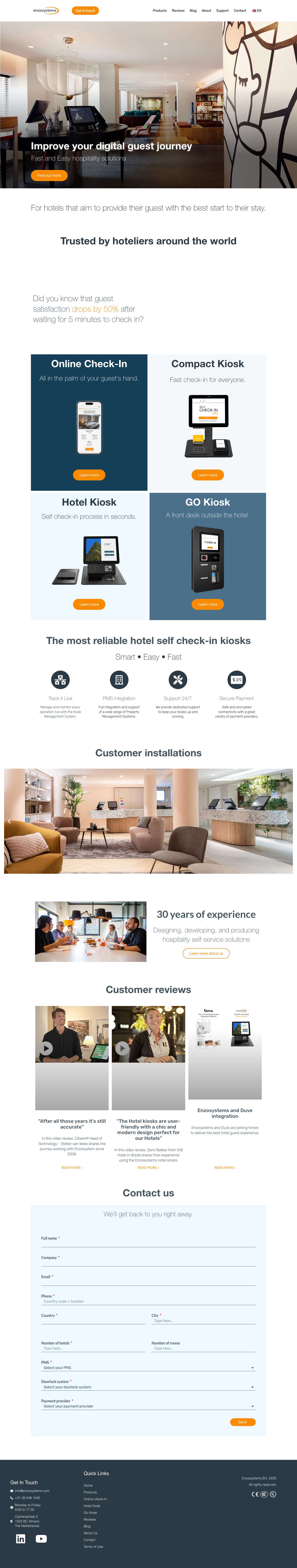 Hospitality solutions and more | Enzosystems - Full Screenshot