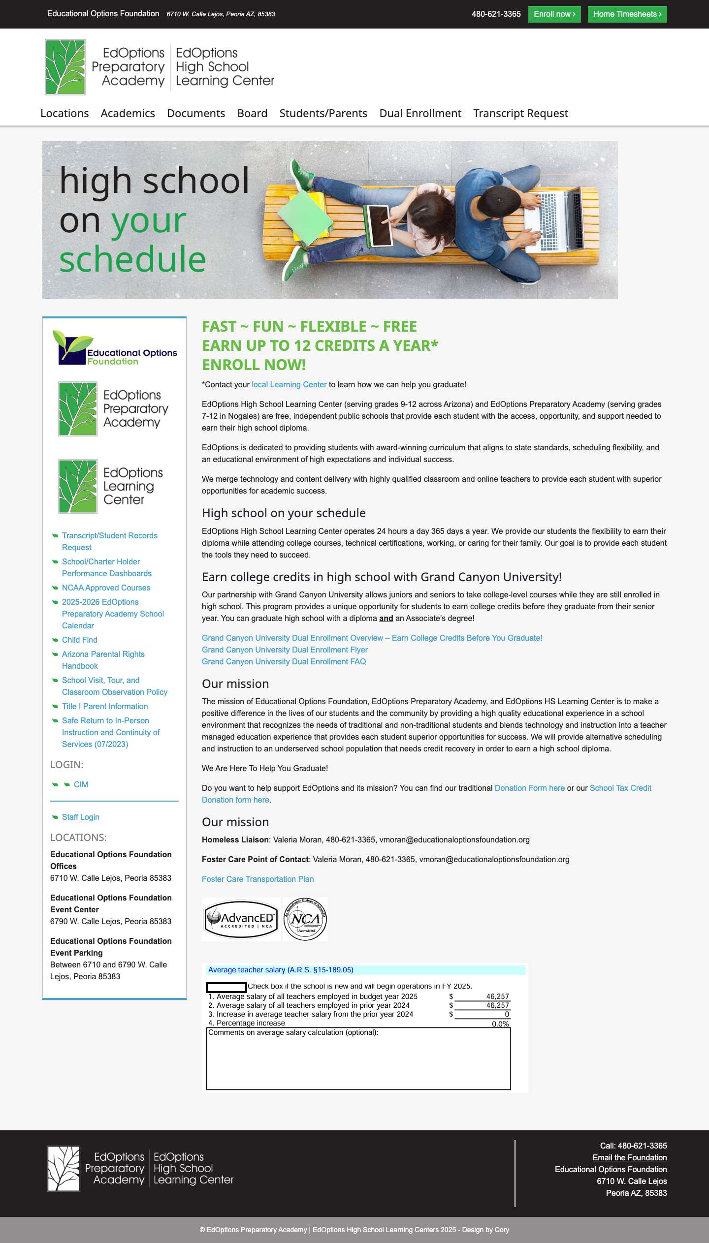 EdOptions Preparatory Academy | EdOptions High School Learning Centers - Full Screenshot