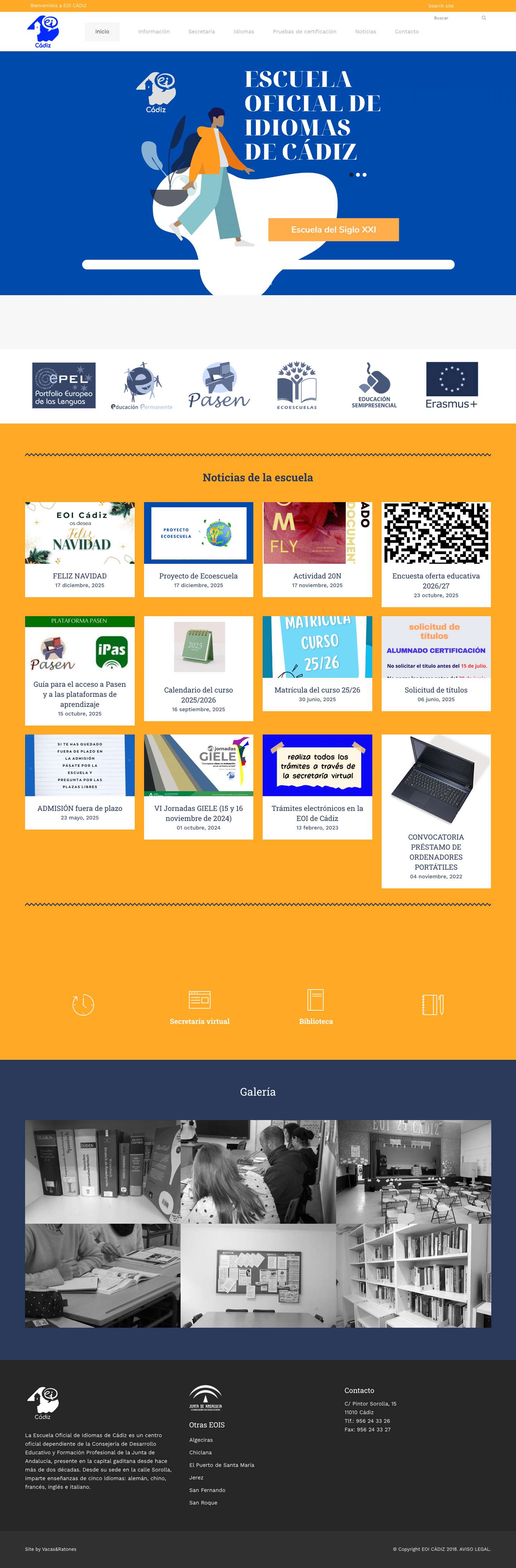 EOIC | Escuela Oficial de Idiomas Cádiz - Full Screenshot