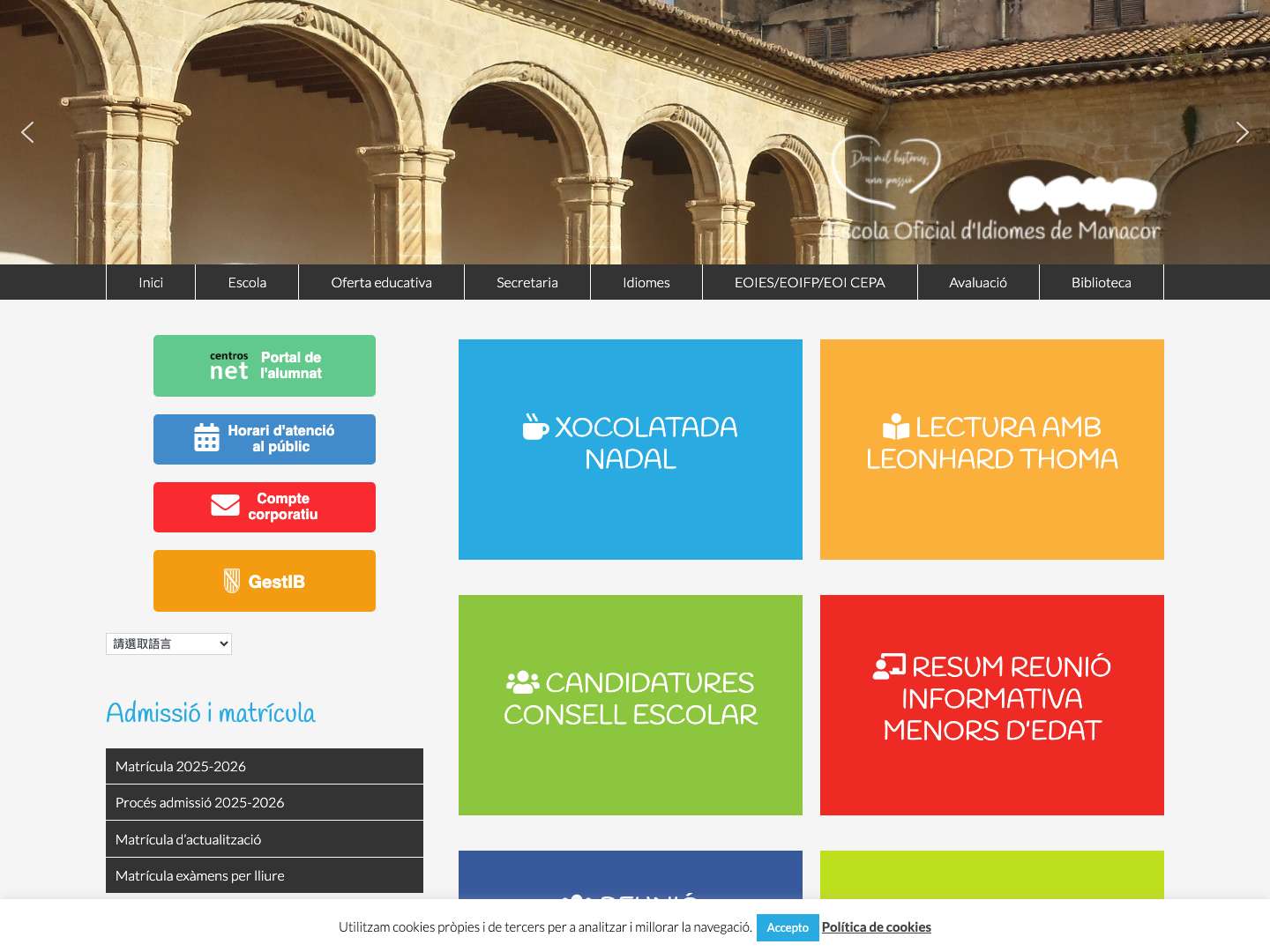EOI Manacor – Escola Oficial d'Idiomes de Manacor - Full Screenshot