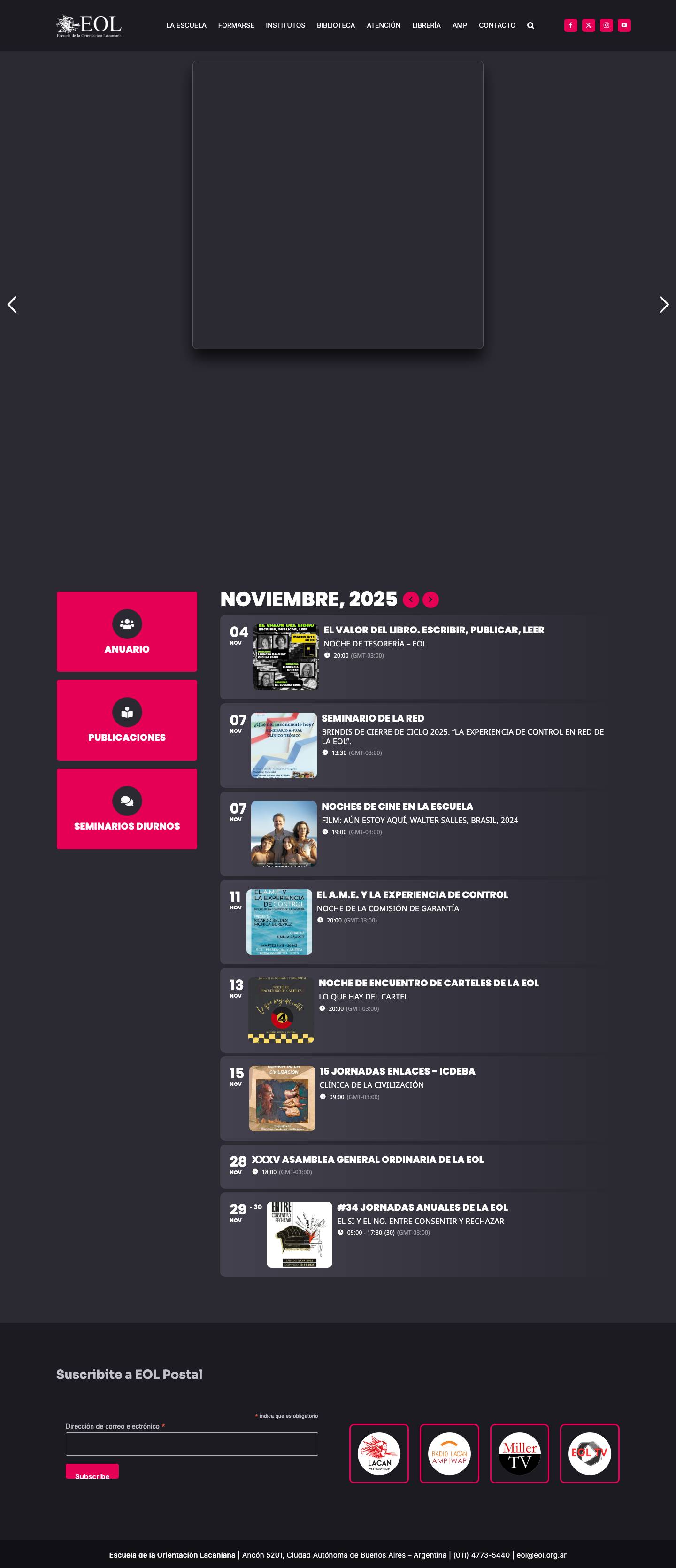Escuela de la Orientación Lacaniana – EOL - Full Screenshot