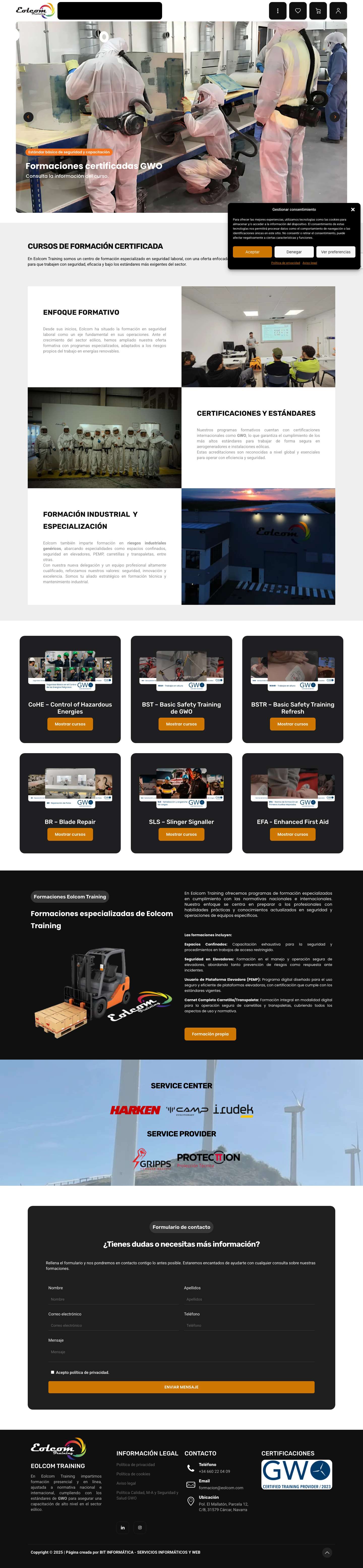Inicio - Eolcom Training - Full Screenshot