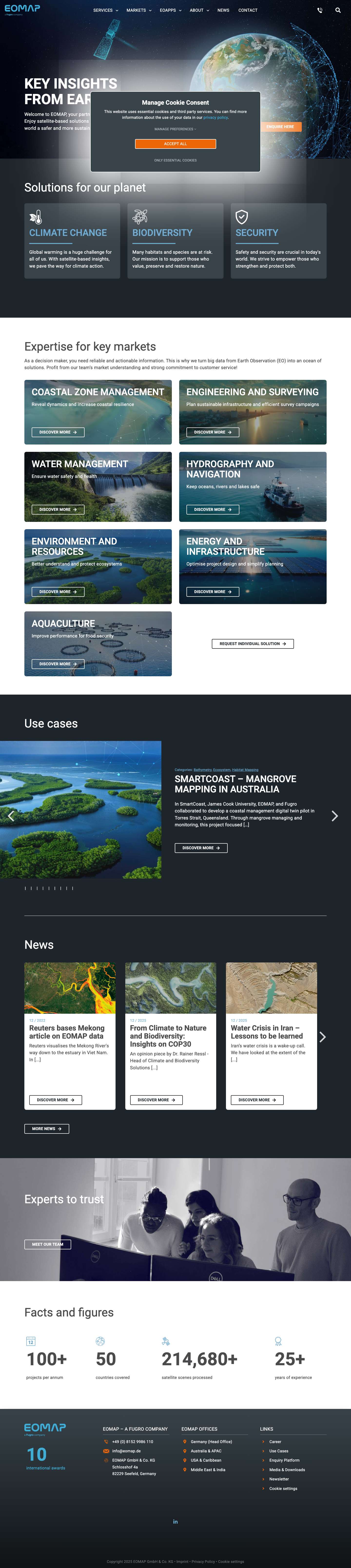 Home - EOMAP - Earth Observation Services - Full Screenshot
