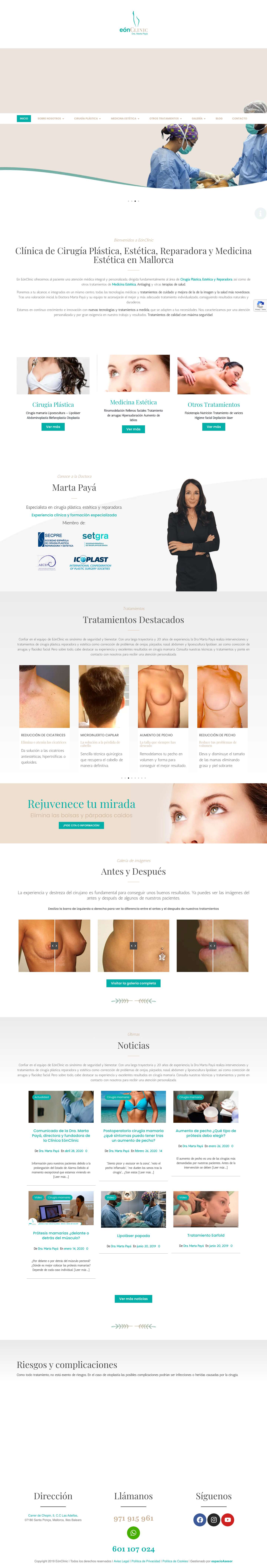 Clínica de cirugía plástica Mallorca | EónClinic | Dra Marta Payá - Full Screenshot