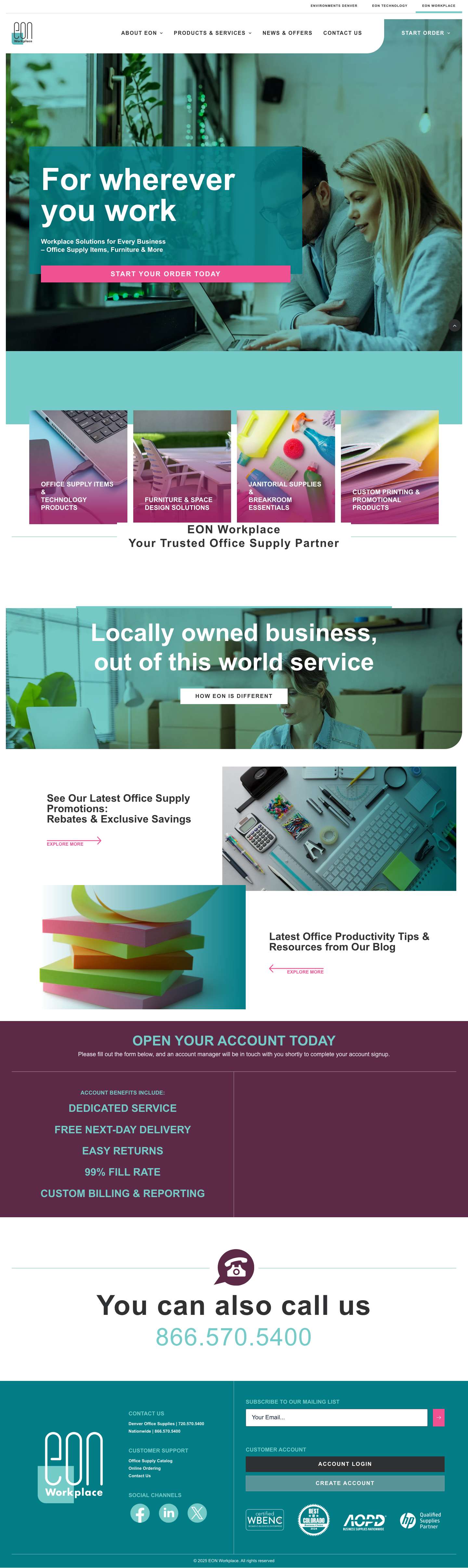 Office Supply Denver | Free Next-Day Delivery | EON Workplace - Full Screenshot