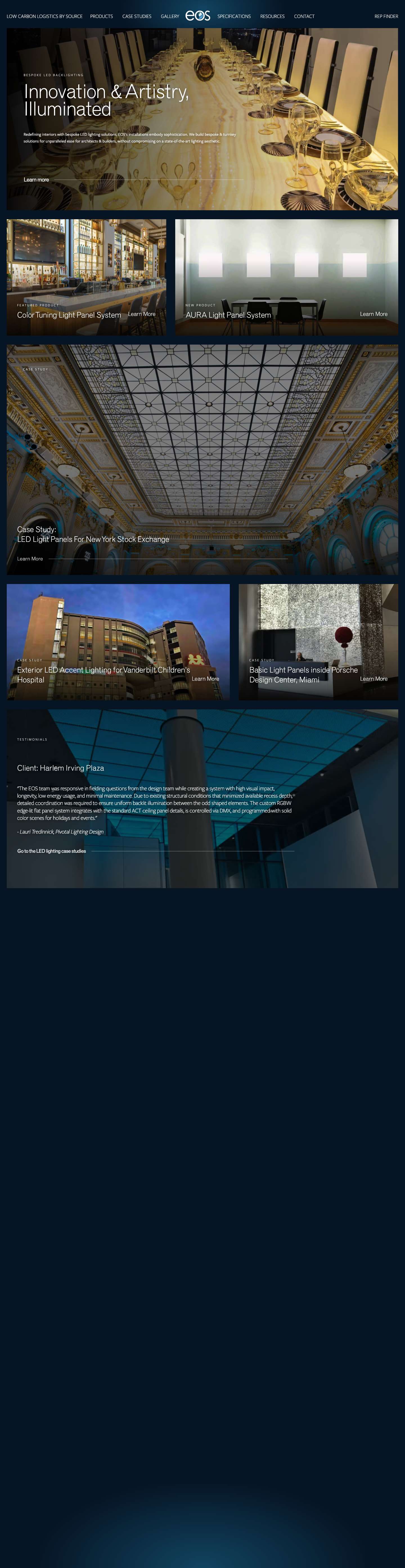 EOS Light | LED Light Solutions - Full Screenshot