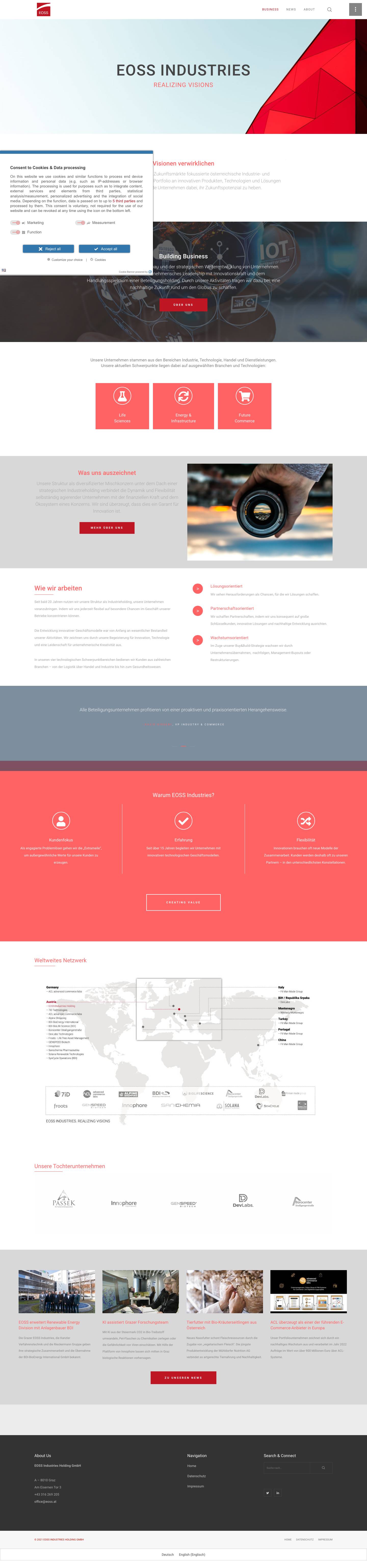 Business - EOSS Industries Holding GmbH - Full Screenshot