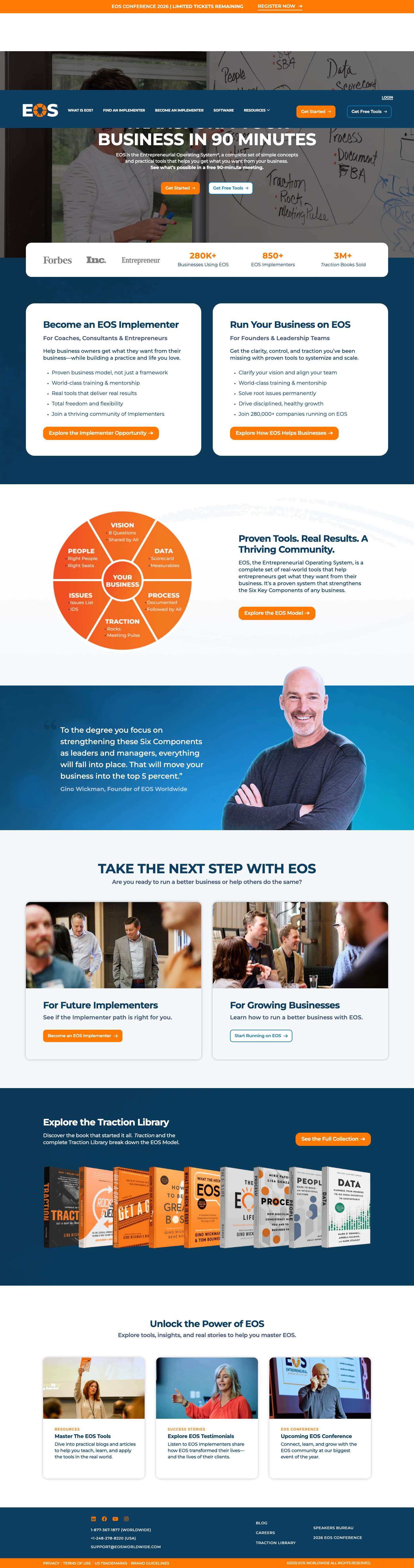EOS - Entrepreneurial Operating System for Businesses, home of Traction tools & library - Full Screenshot