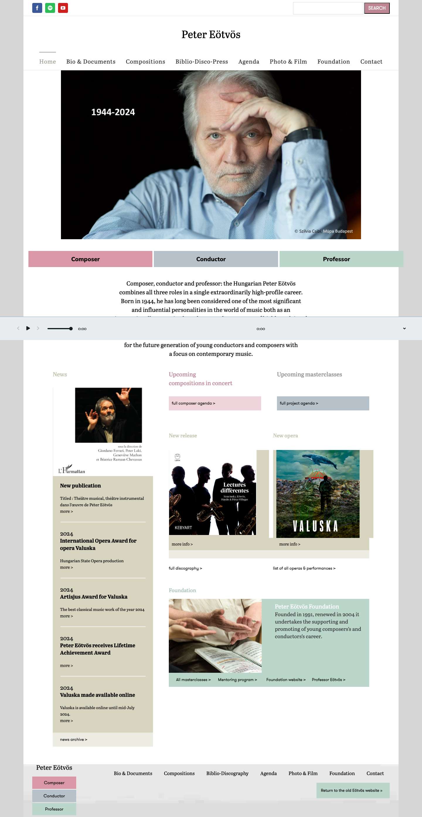 Peter Eötvös – Composer, Conductor, Professor - Full Screenshot