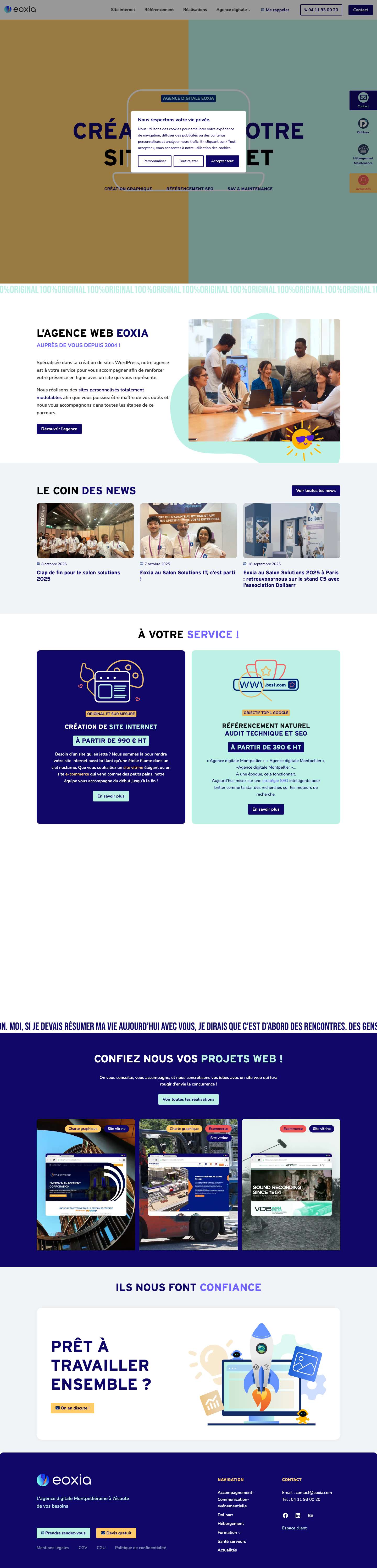 Création de Sites WordPress à Montpellier | Agence Web Eoxia - Full Screenshot