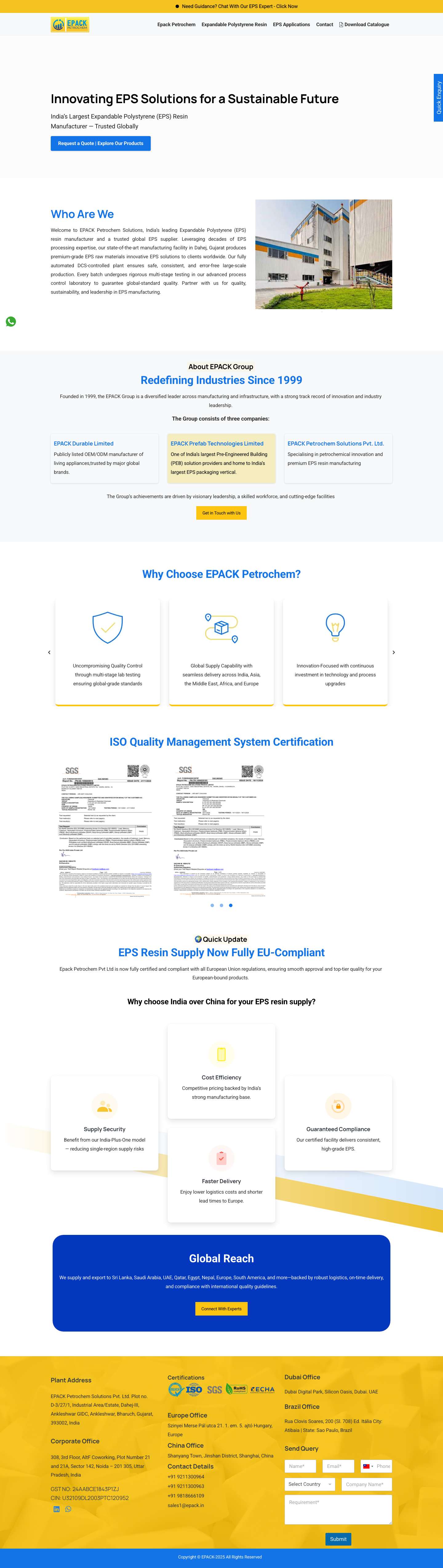 Home - epackpetrochem.com - Full Screenshot