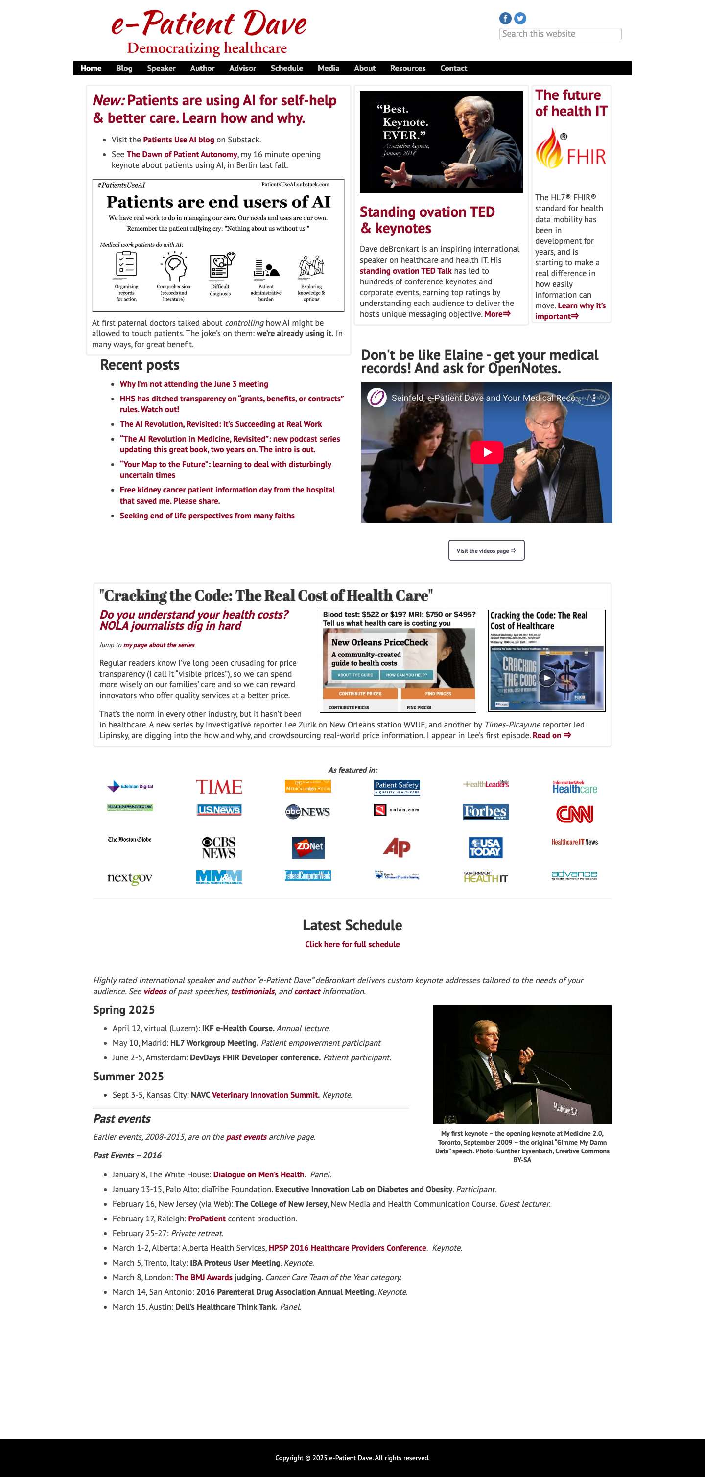 Dave deBronkart – inspiring speaker on change and adversity – Power to the Patient! - Full Screenshot