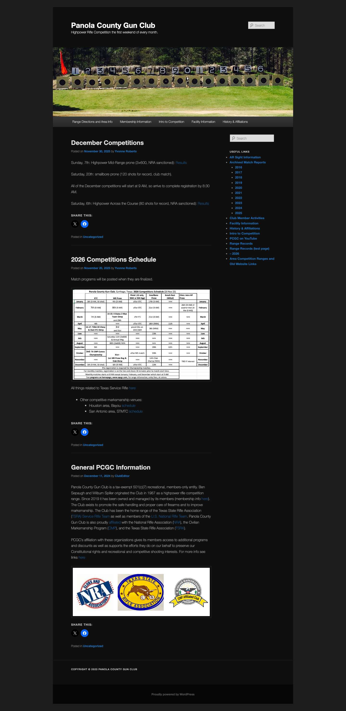 Panola County Gun Club - Highpower Rifle Competition the first weekend of every month.Panola County Gun Club | Highpower Rifle Competition the first weekend of every month. - Full Screenshot
