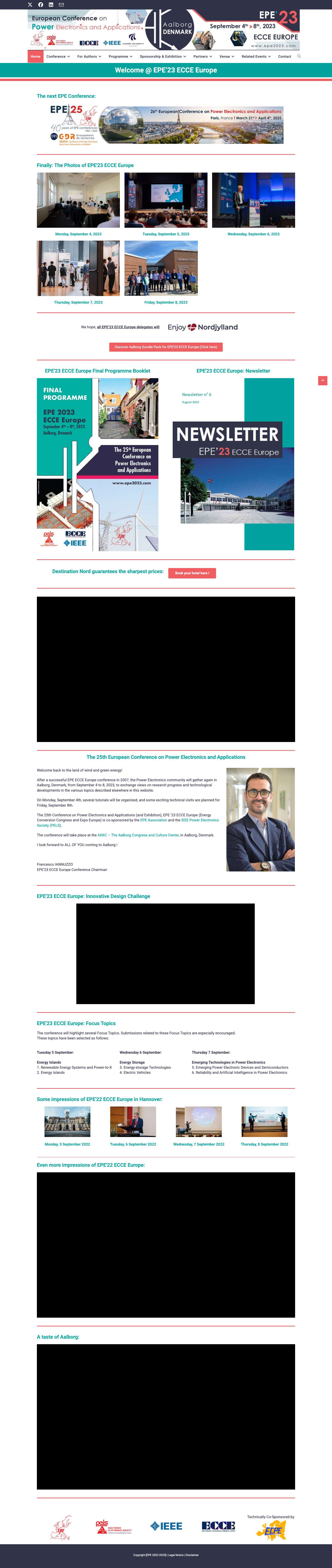 EPE'23 ECCE Europe | 25th European Conference on Power Electronics and Applications – Setember 4 to 8, 2022 | Aalborg | Denmark - Full Screenshot