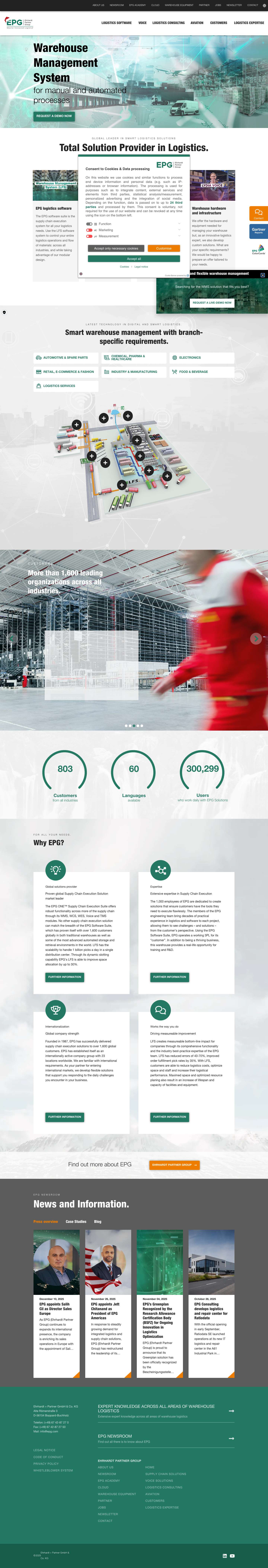 Supply Chain Solutions | EPG ONE - Full Screenshot