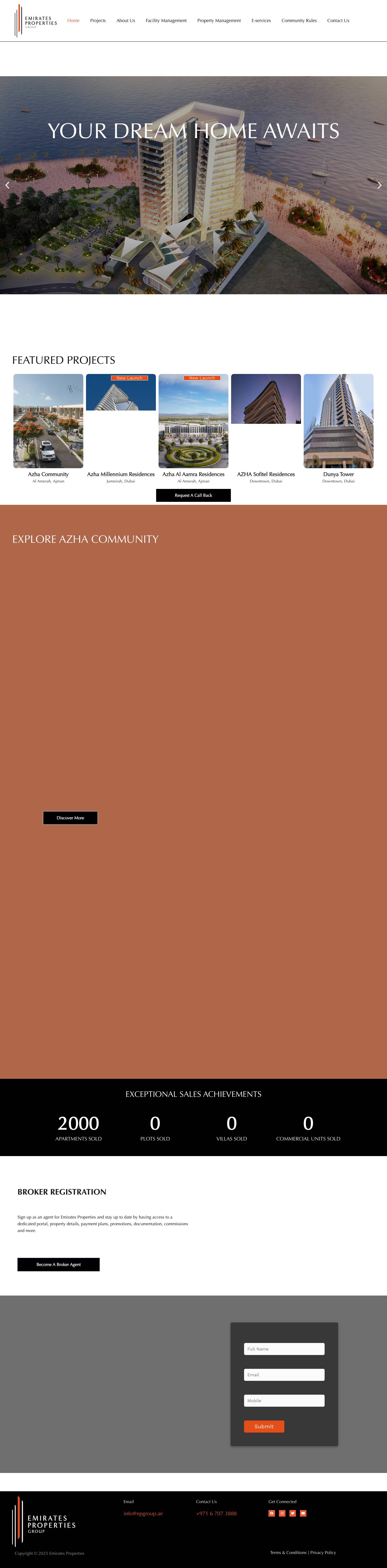 Home - Emirates Properties Group - Full Screenshot