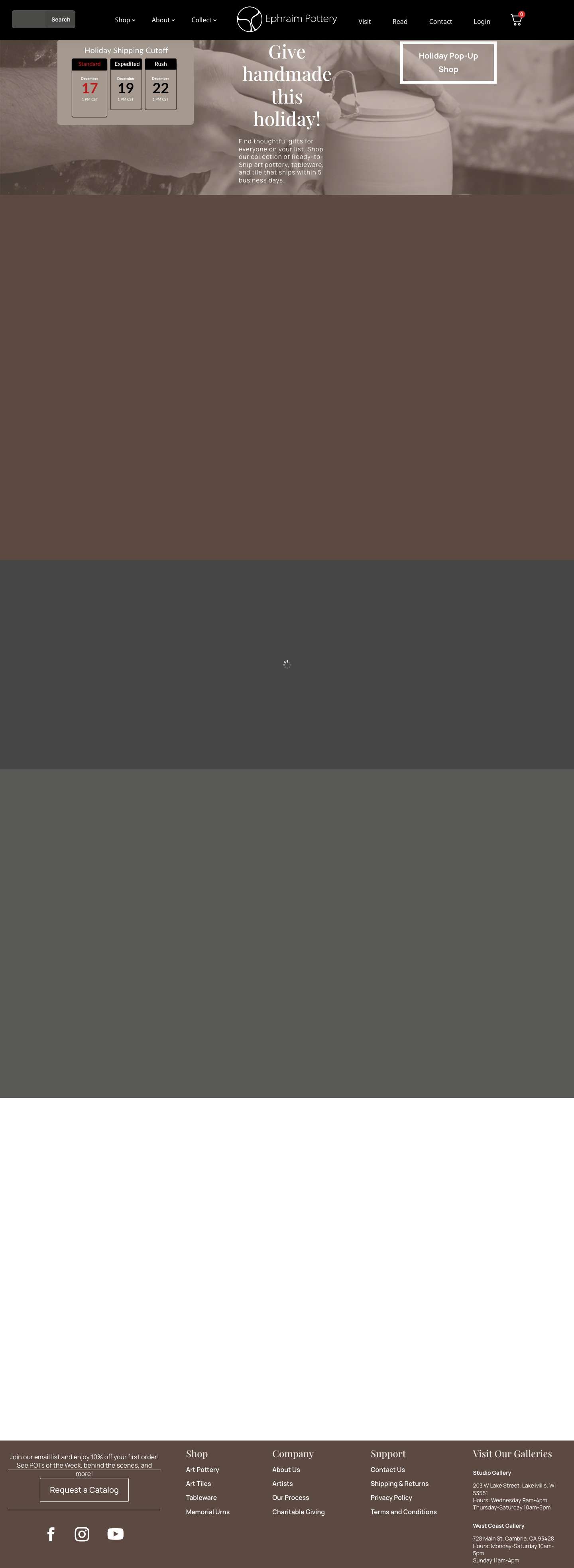 Home - Ephraim Pottery - Full Screenshot