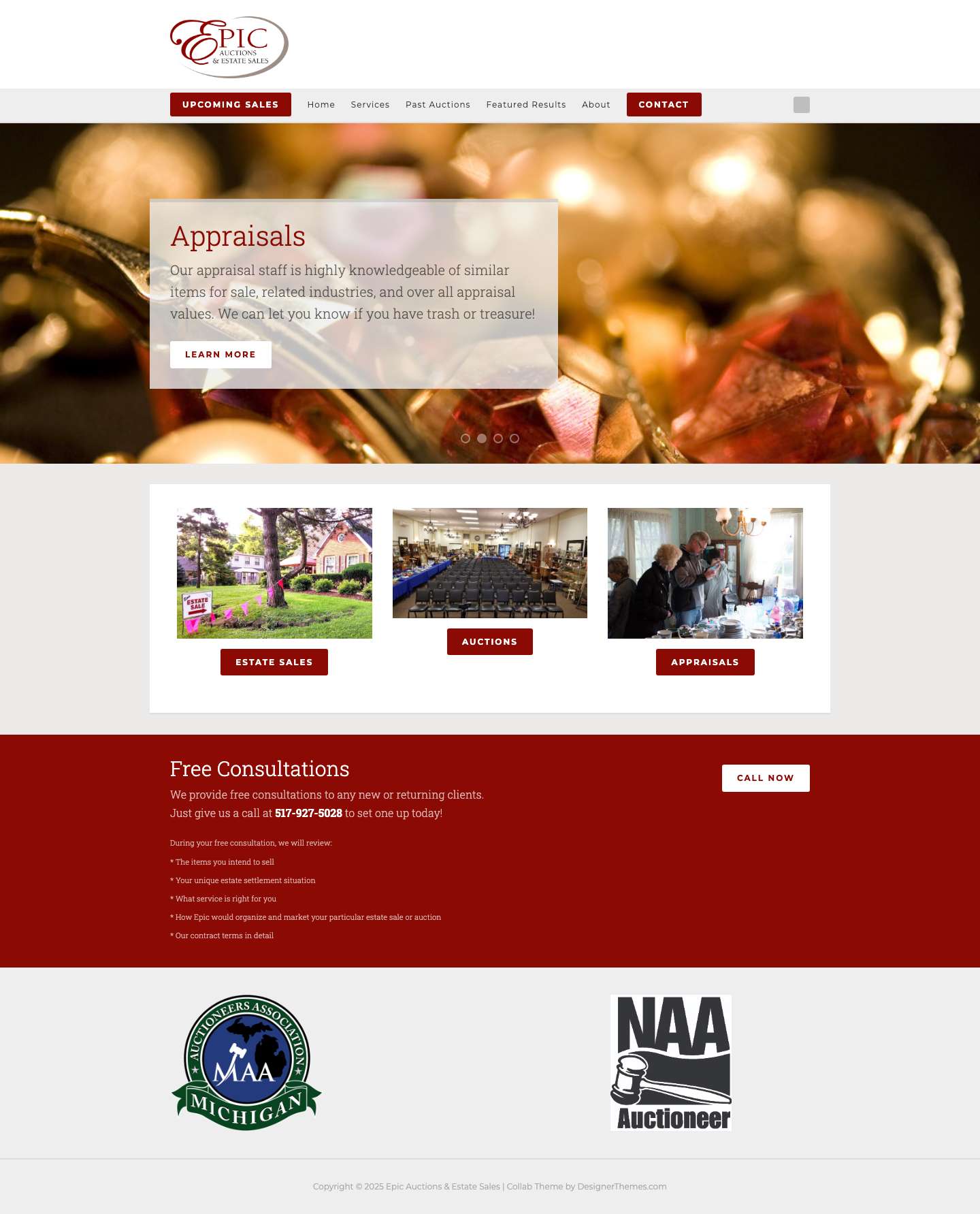 Epic Auctions & Estate Sales | Auction & Estate Experts - Full Screenshot