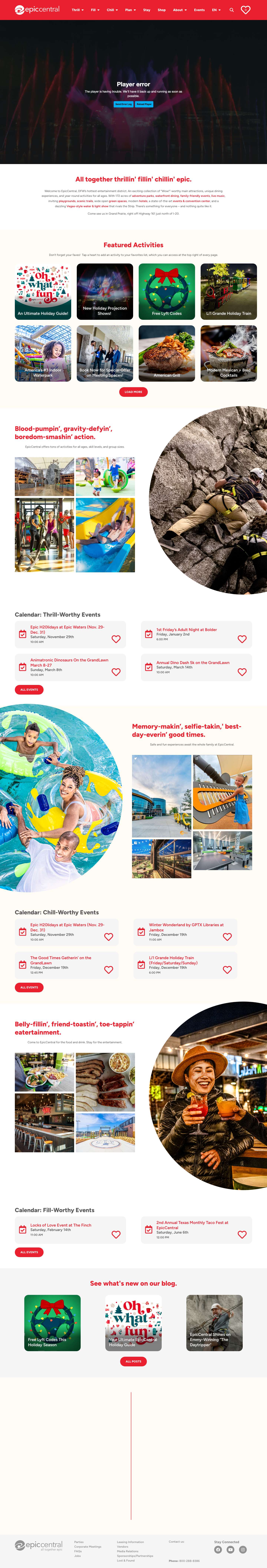 Home - EpicCentral EpicCentral – Premier Entertainment District DFW - Full Screenshot