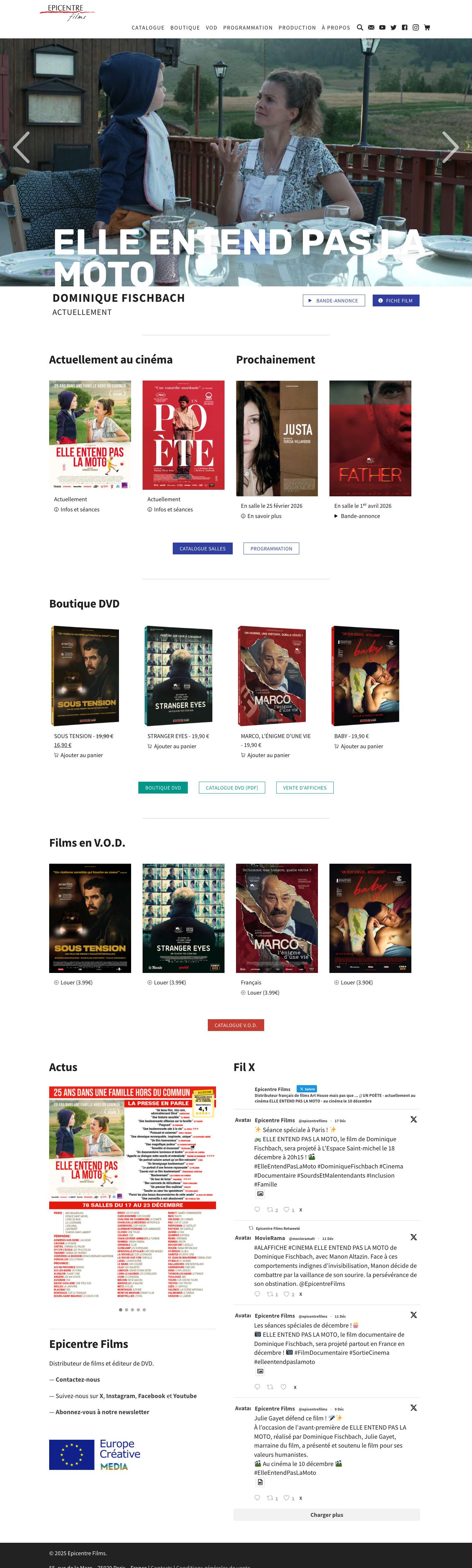 Epicentre Films Distribution de films & édition de DVD - Full Screenshot