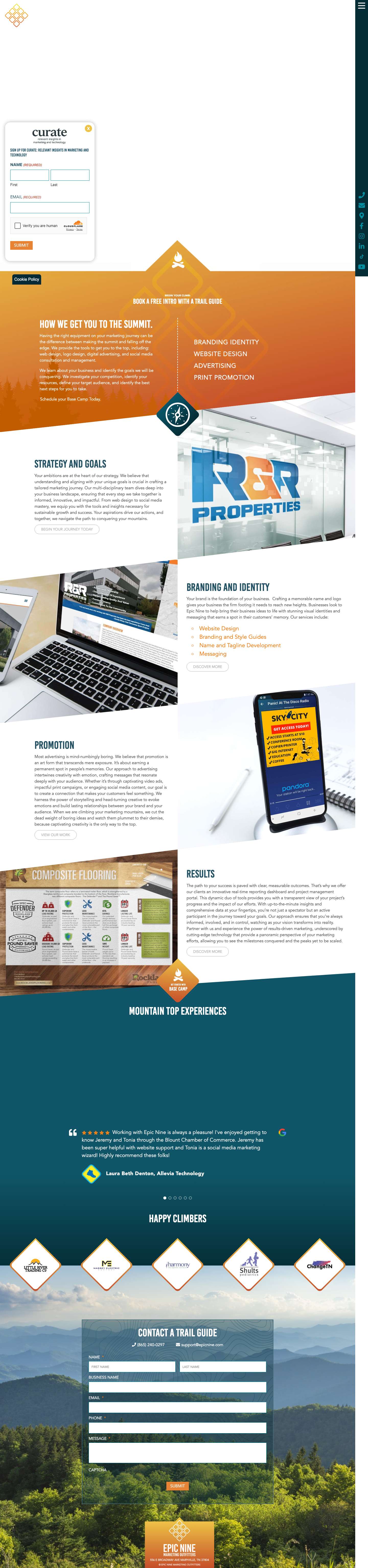 The Premier Creative Agency of East Tennessee - Epic Nine Web Design & Marketing - Full Screenshot