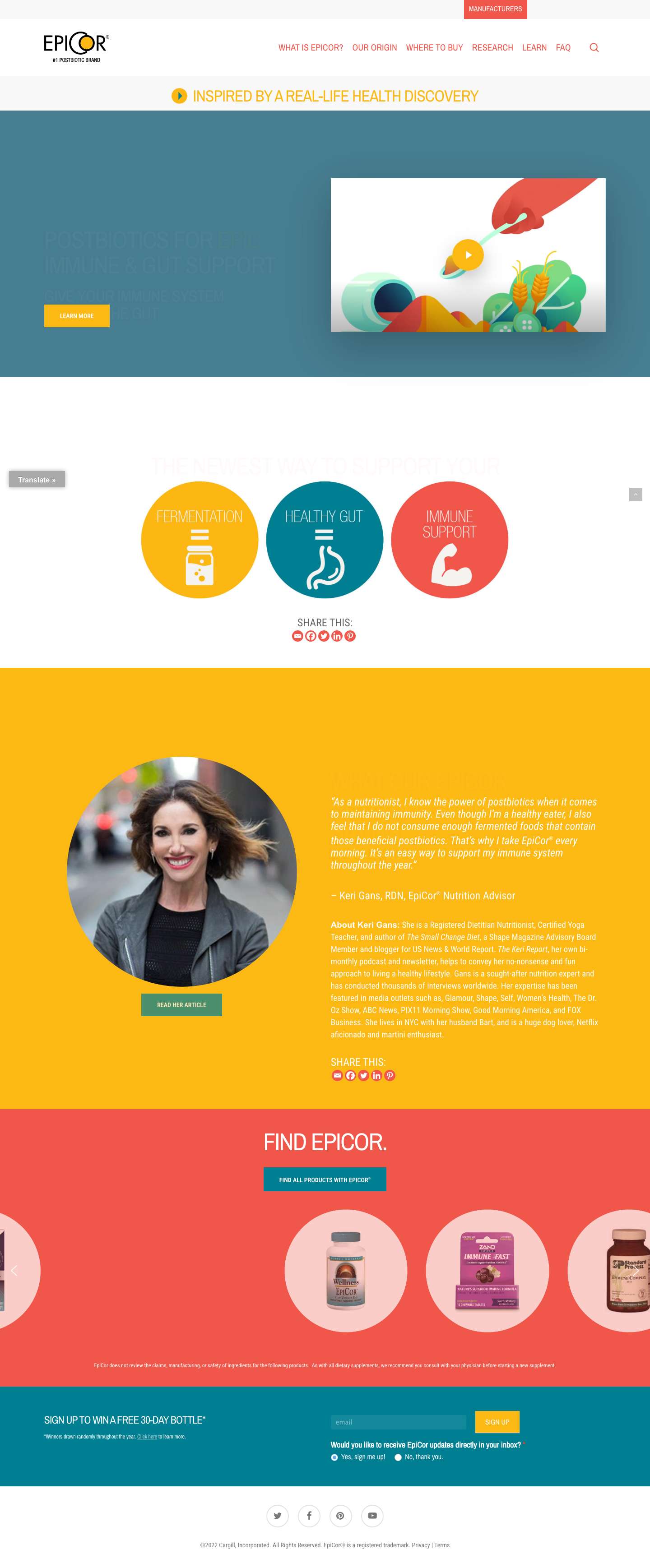 Home - EpiCor Postbiotic Immune - Full Screenshot