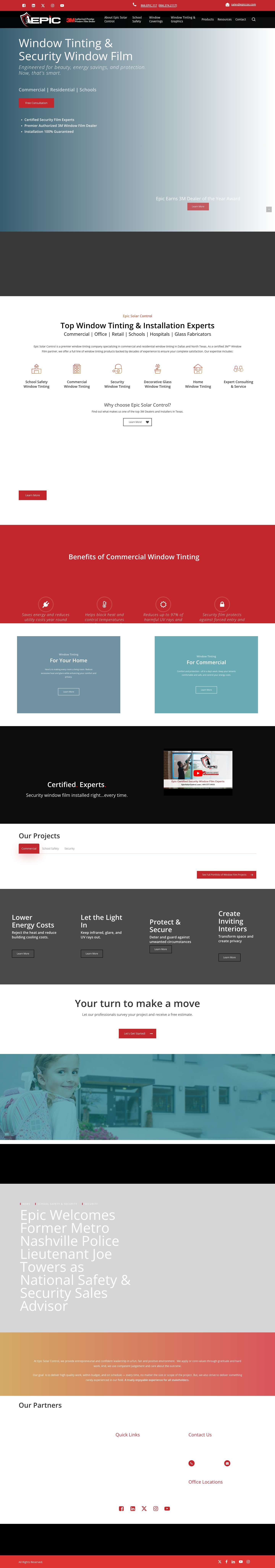 Best Window Film Company | Home & Commercial | Epic Solar Control - Full Screenshot