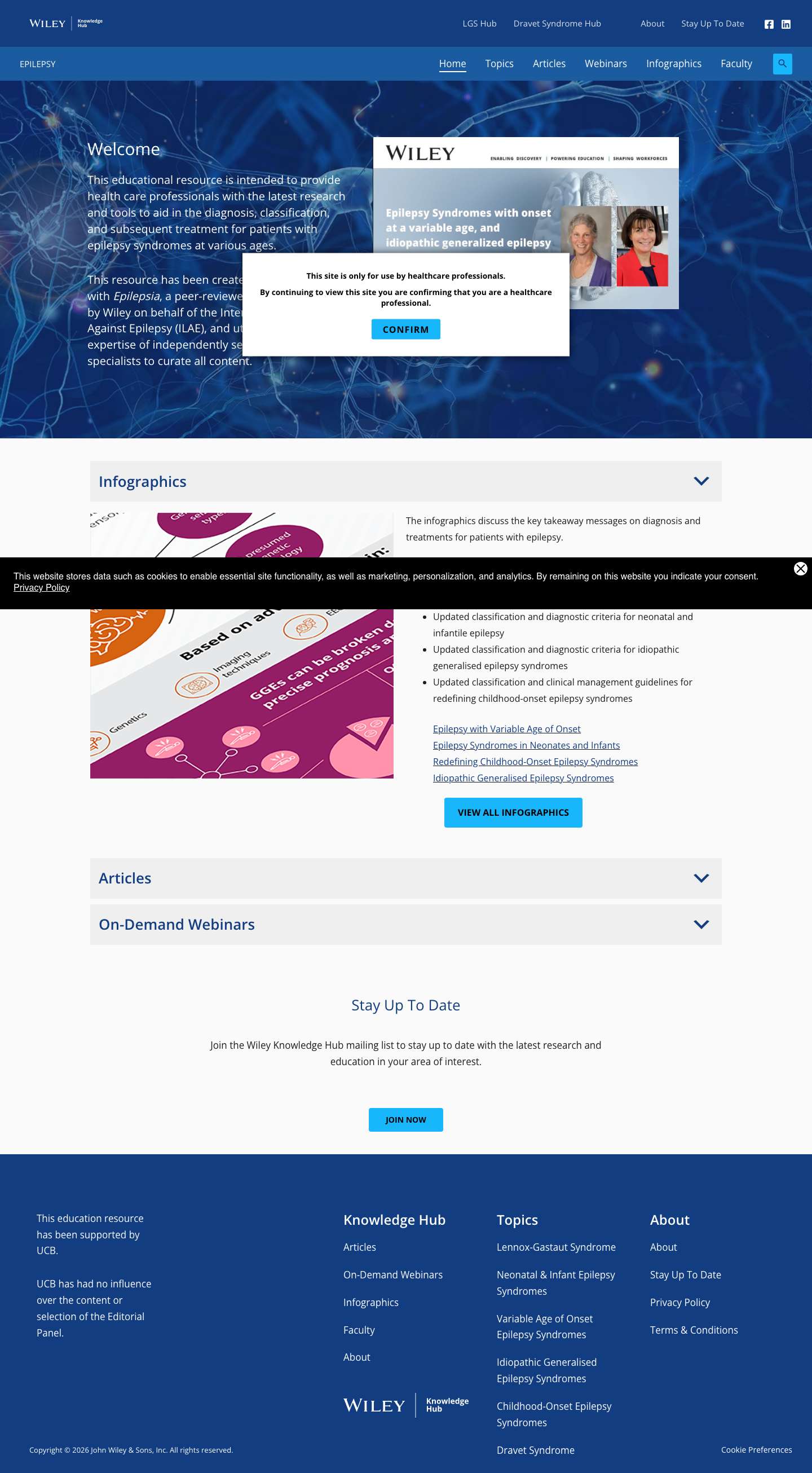 Home - Epilepsy Resources for Healthcare Professionals | Wiley Knowledge Hub - Full Screenshot
