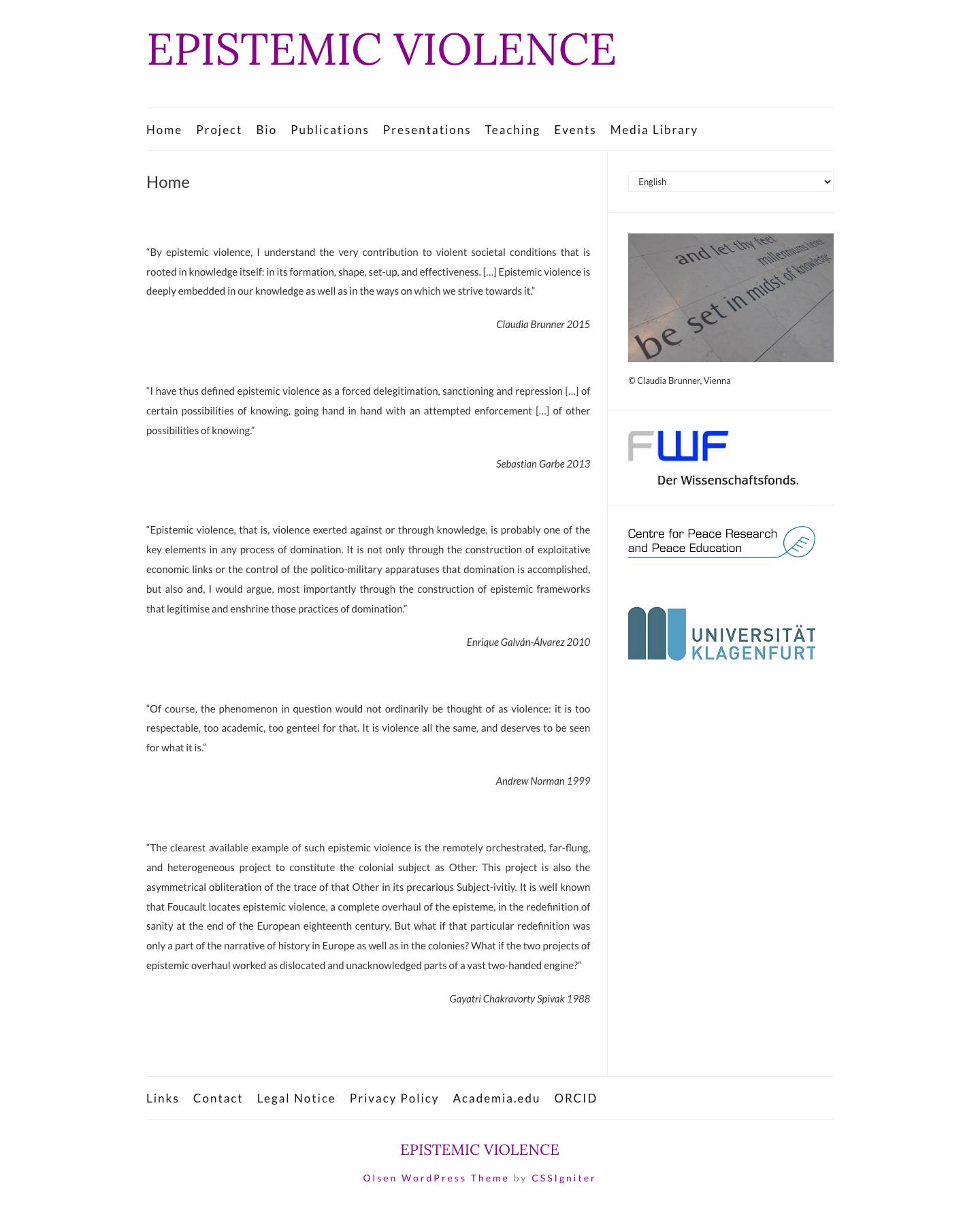 Home | EPISTEMIC VIOLENCE - Full Screenshot