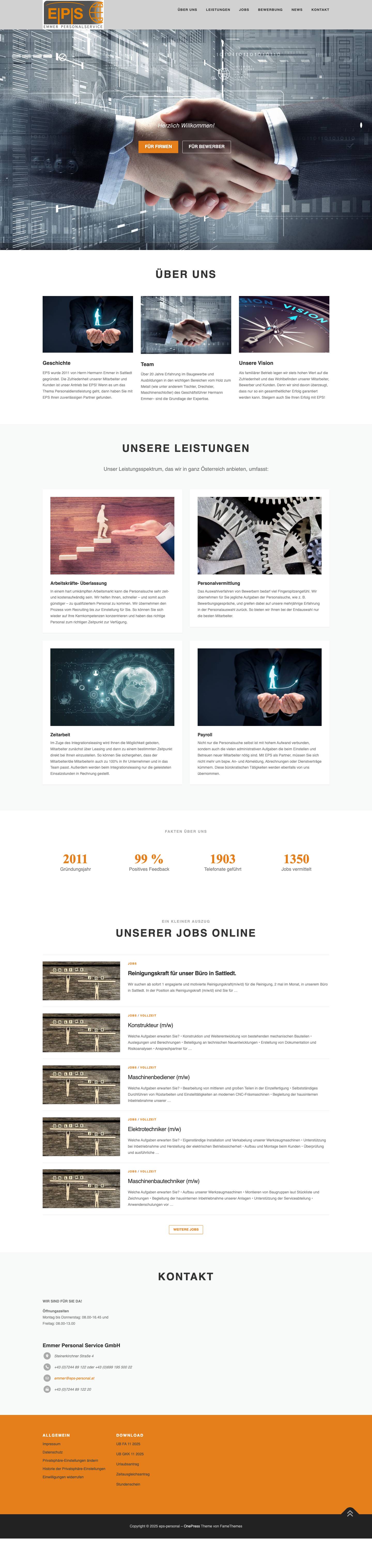 eps-personal – Personalvermittler, Jobvermittler - Full Screenshot