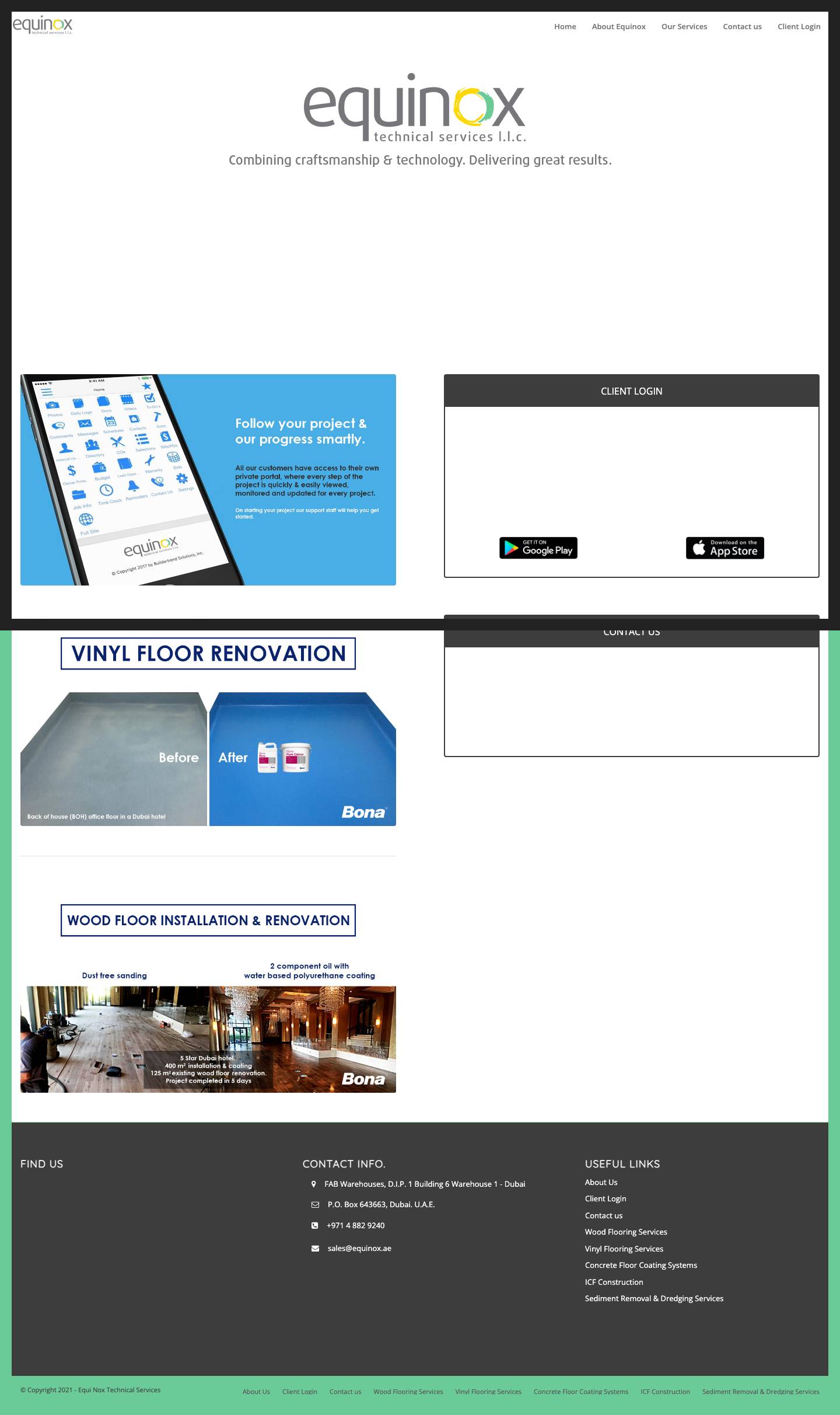 Equi Nox Technical Services - Flooring | Underwater Robotic Cleaning | ICF - Full Screenshot
